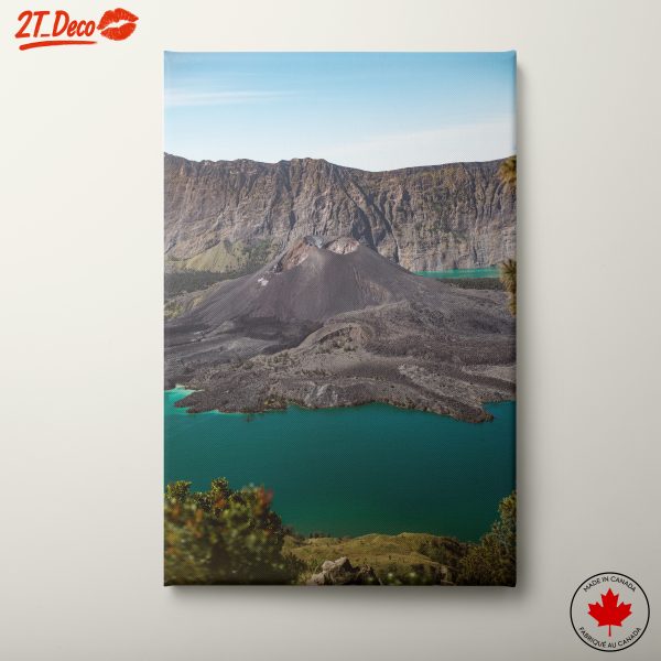 Stunning Volcano Landscape Overlooking Turquoise Lake