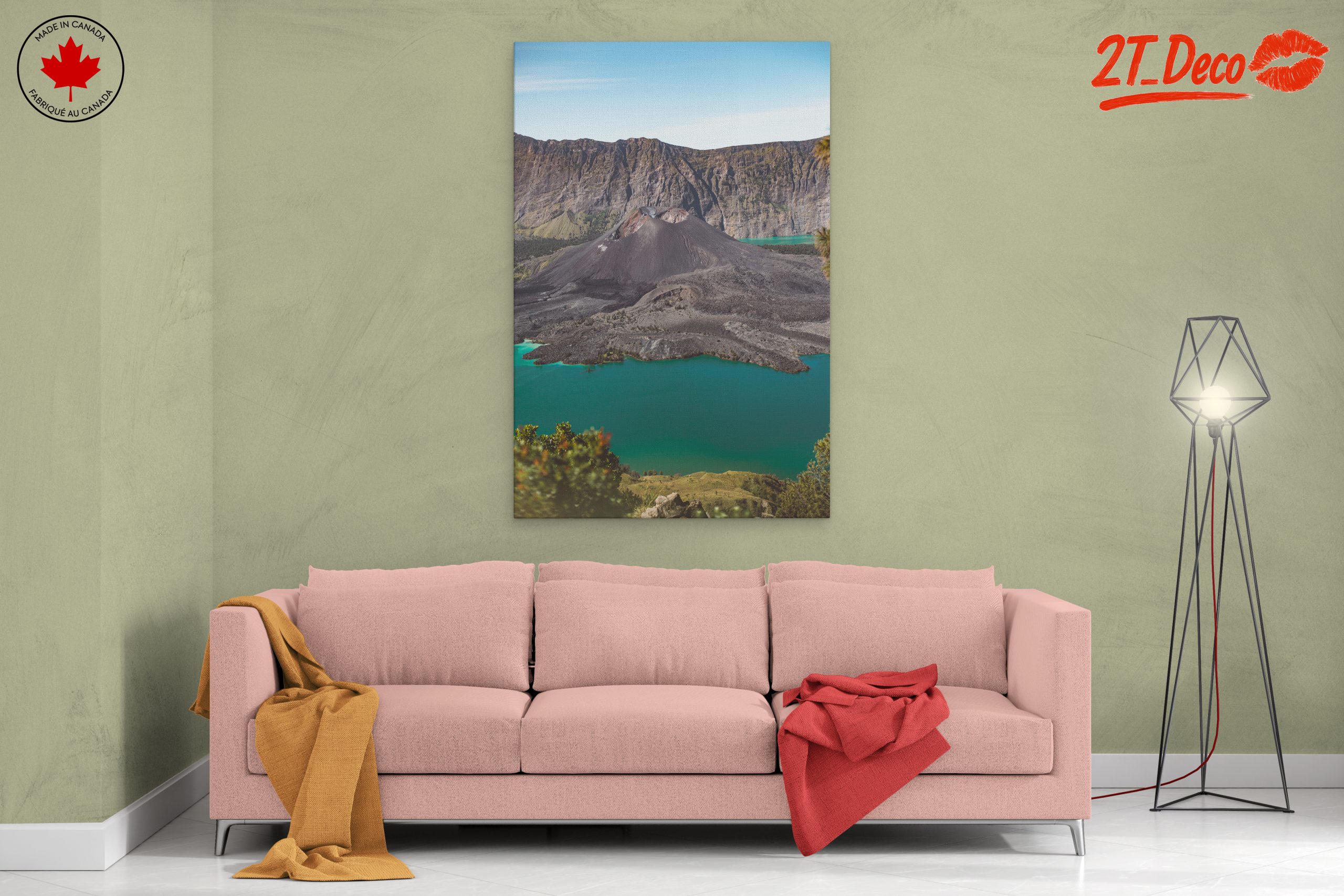 Stunning Volcano Landscape Overlooking Turquoise Lake - Image 2