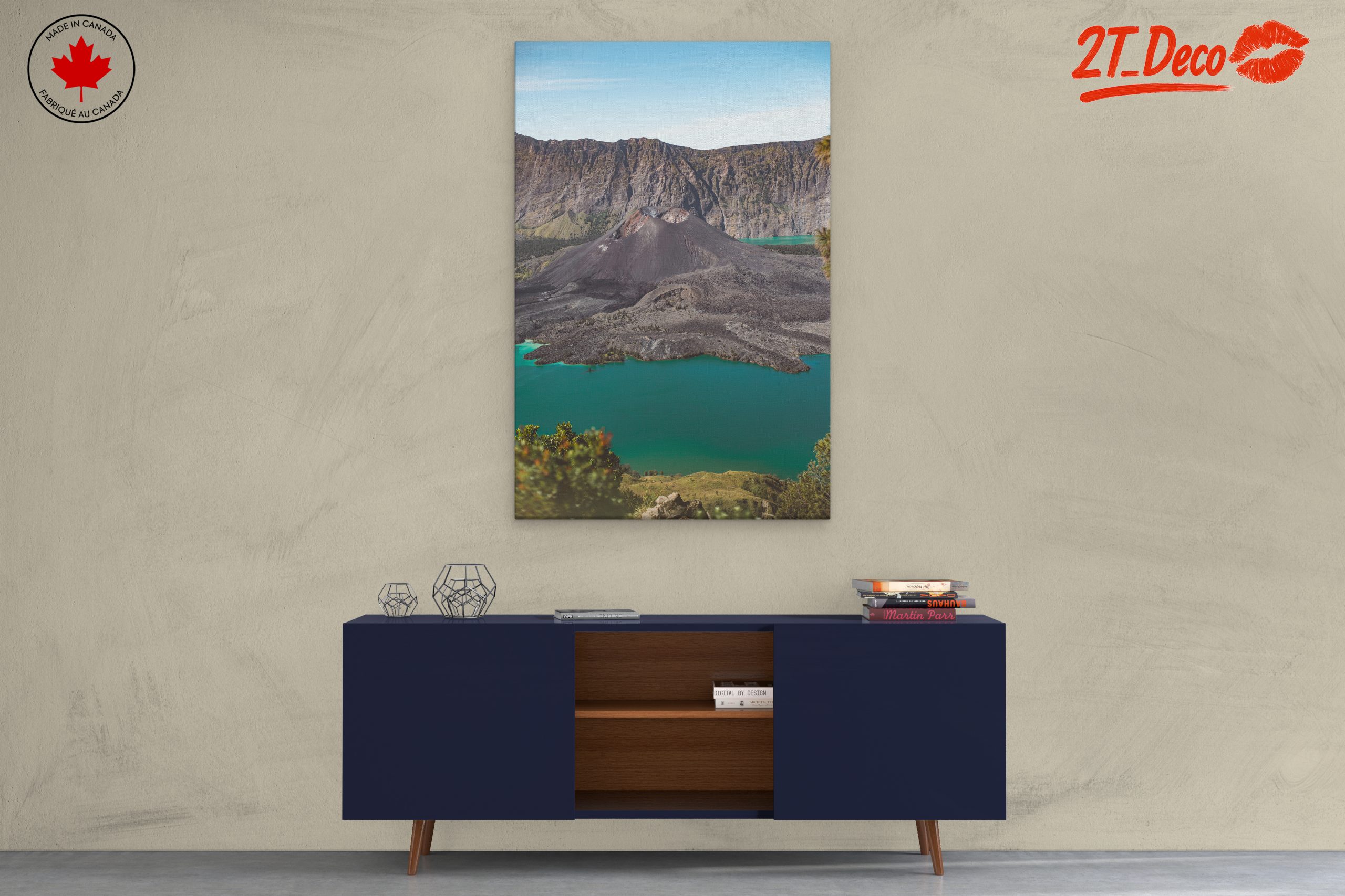 Stunning Volcano Landscape Overlooking Turquoise Lake - Image 3