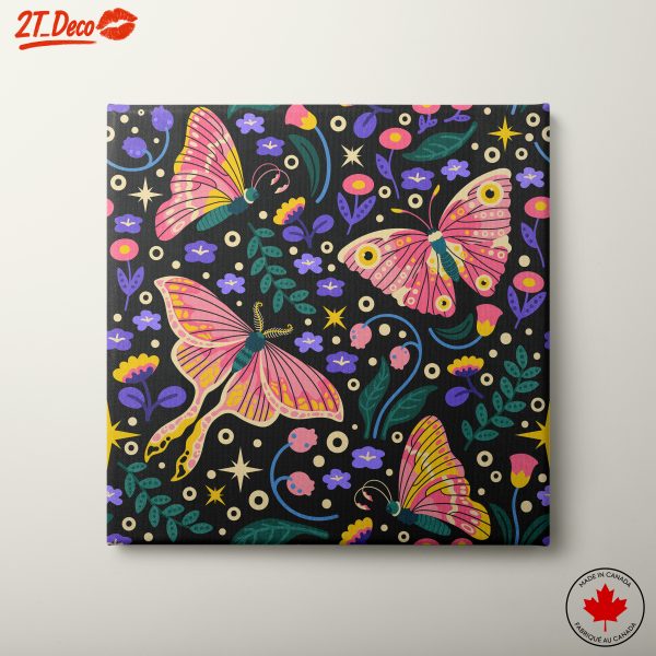 Colorful Butterflies and Floral Whimsy Art