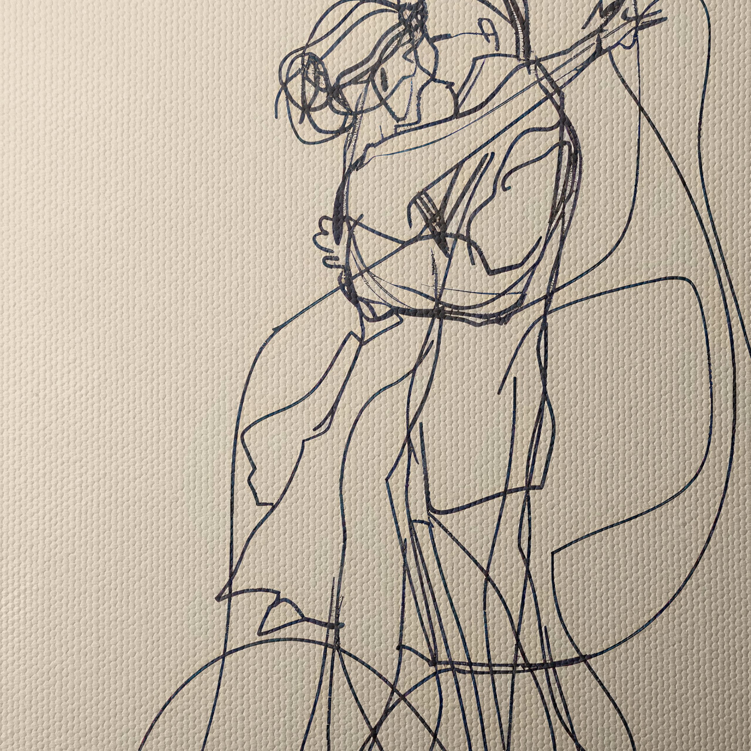 Minimalist Abstract Couple Embrace Art - Image 4
