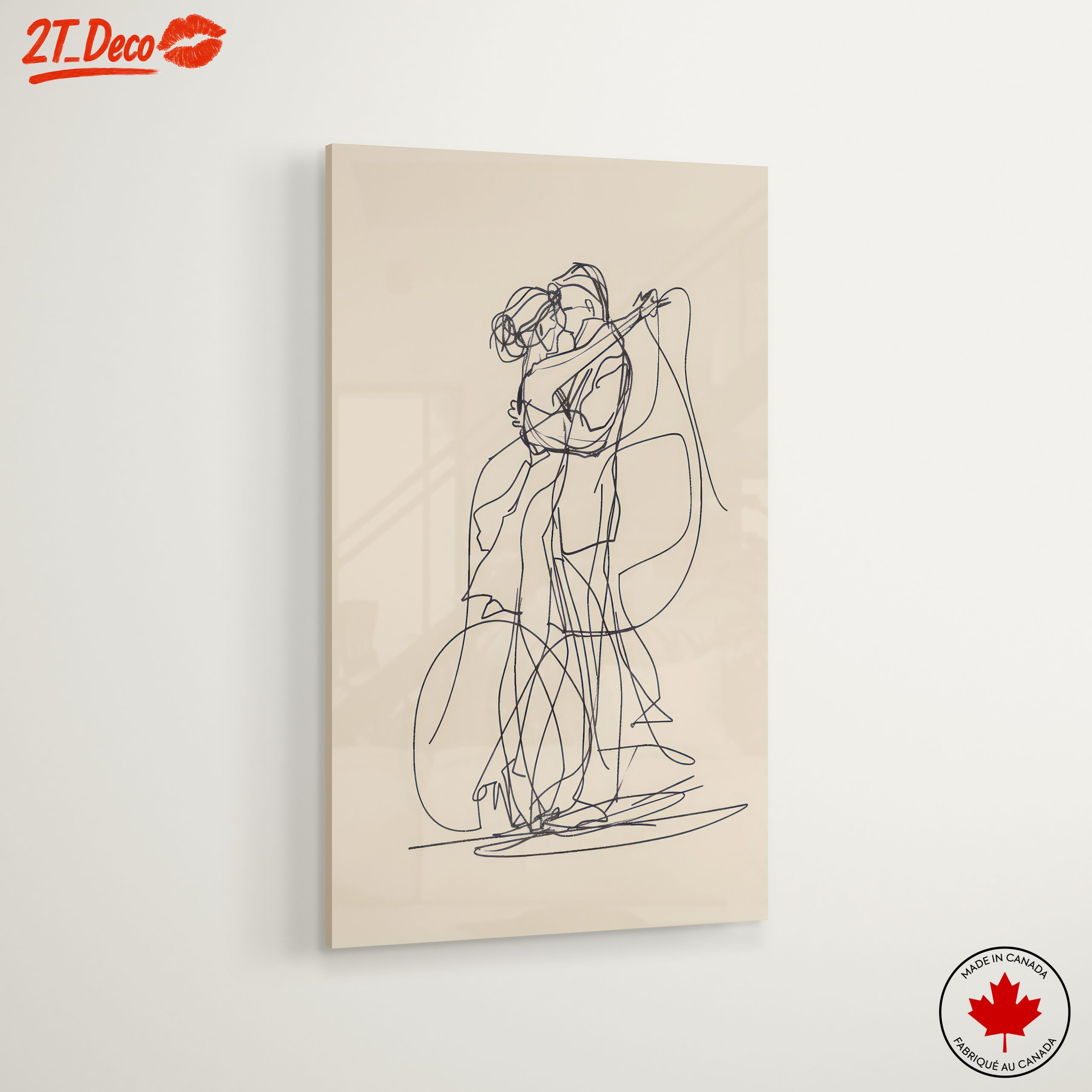 Minimalist Abstract Couple Embrace Art - Image 6