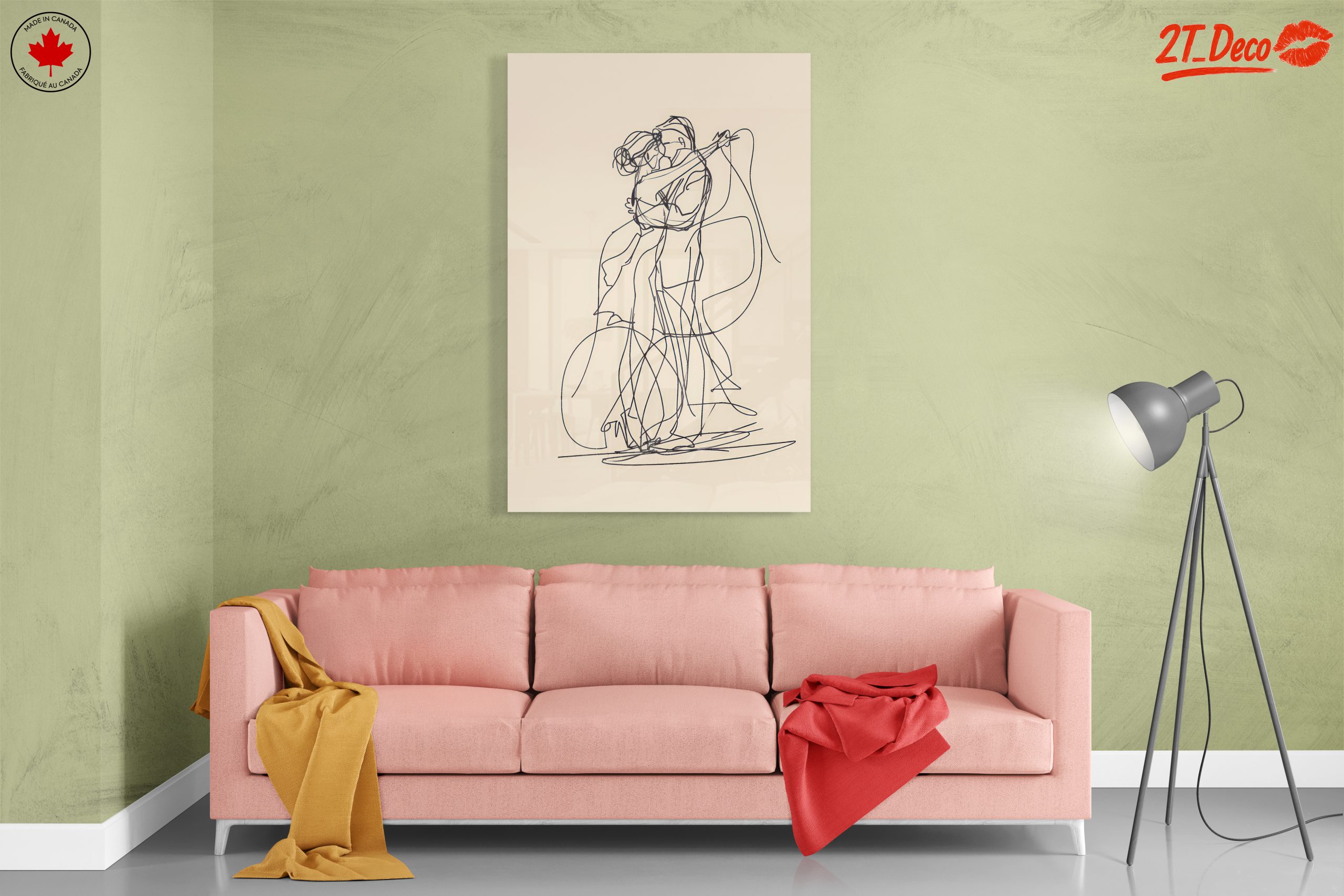 Minimalist Abstract Couple Embrace Art - Image 7