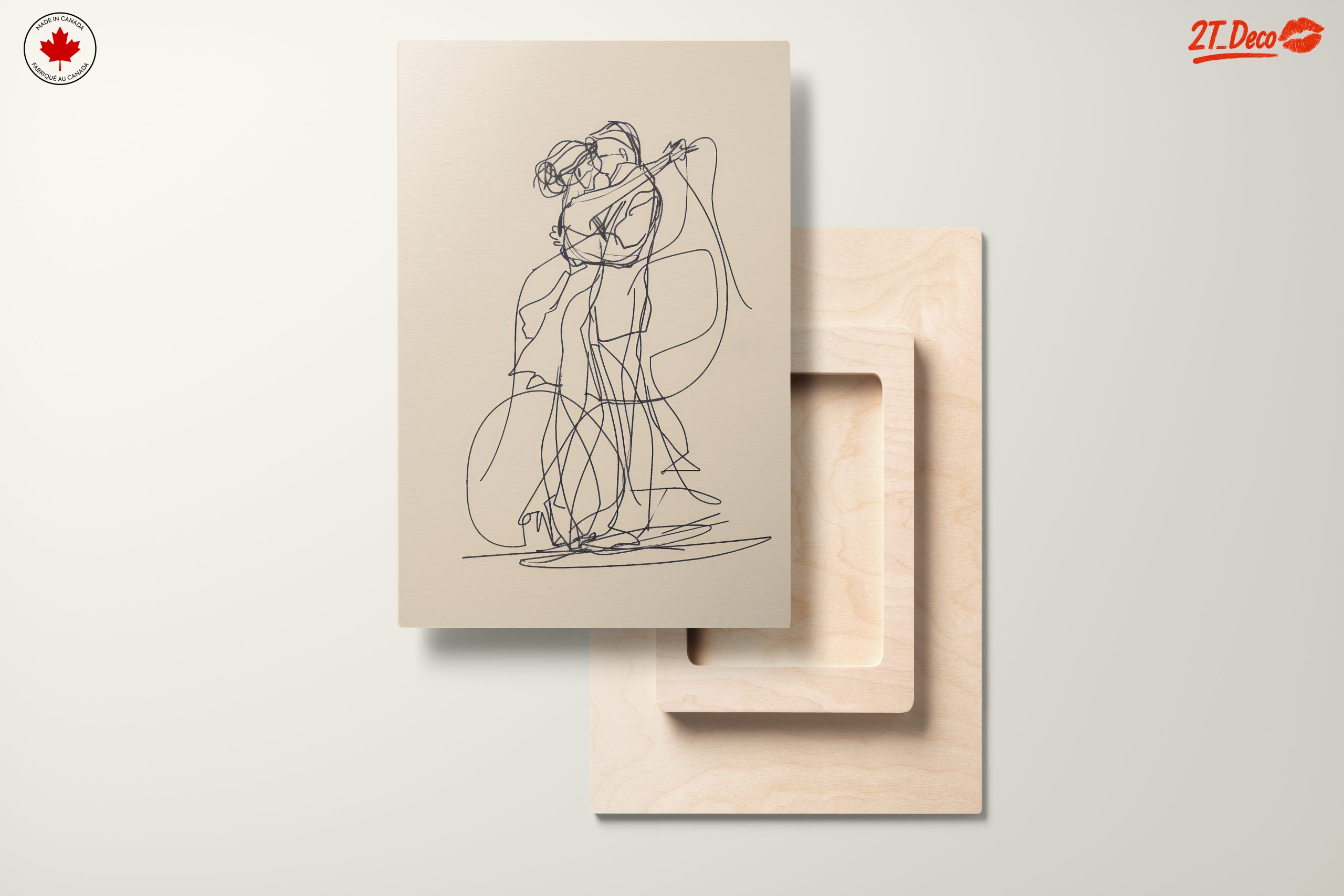 Minimalist Abstract Couple Embrace Art - Image 11