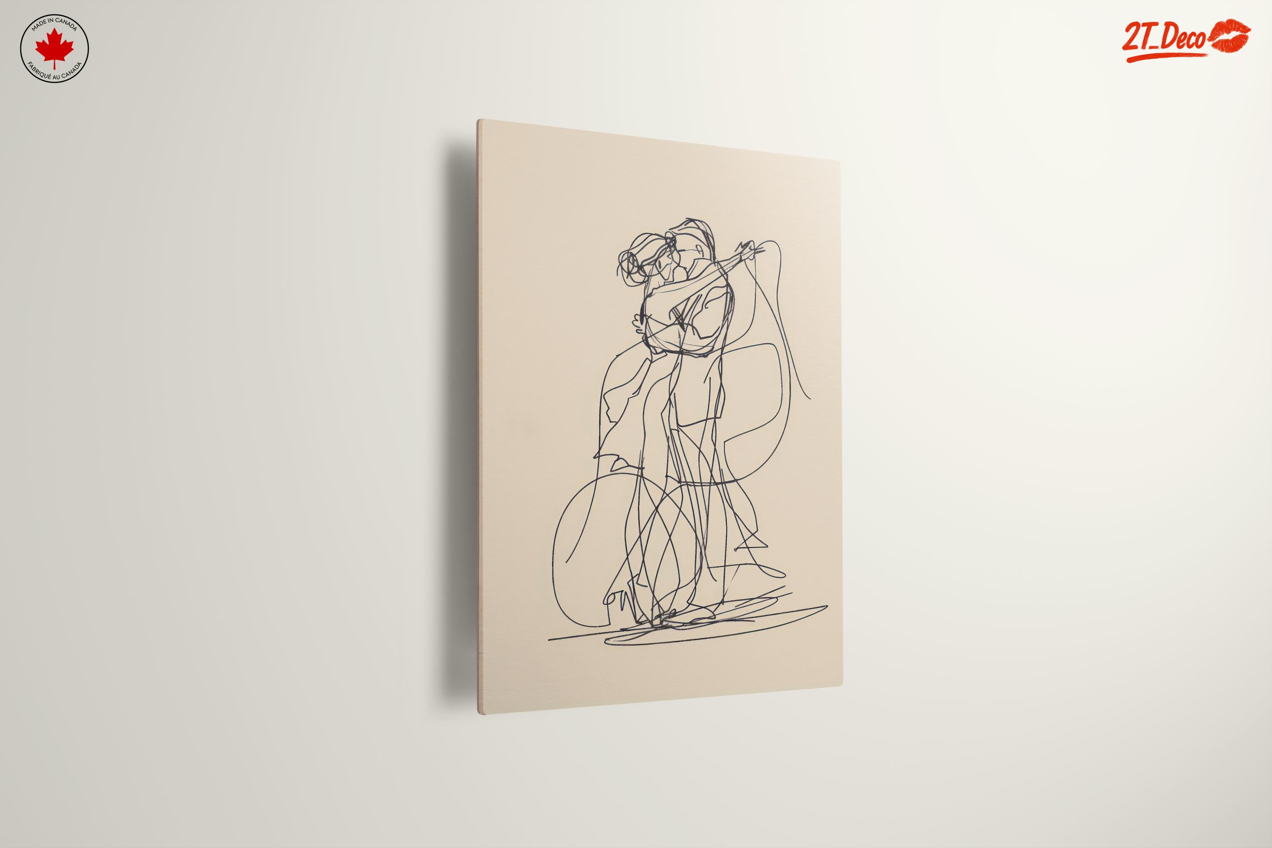 Minimalist Abstract Couple Embrace Art - Image 13