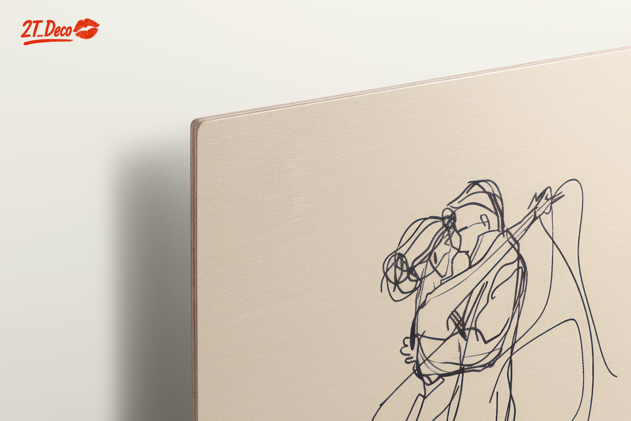 Minimalist Abstract Couple Embrace Art - Image 15
