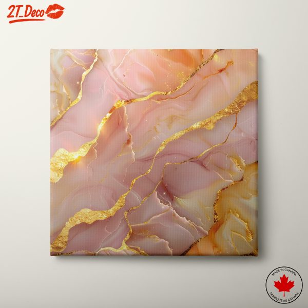 Elegant Abstract Pink and Gold Art