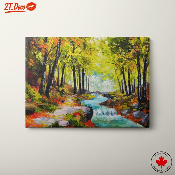 Vibrant Autumn Landscape with Stream
