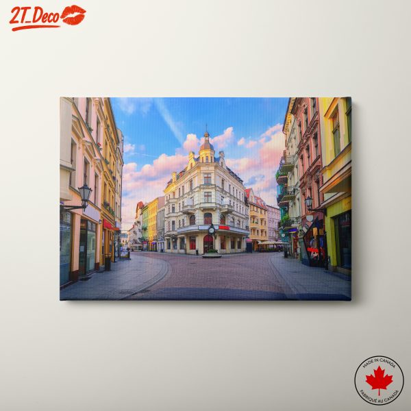 Charming Urban Streetscape at Sunset