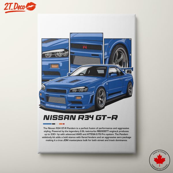 Nissan R34 GT-R Art Illustration