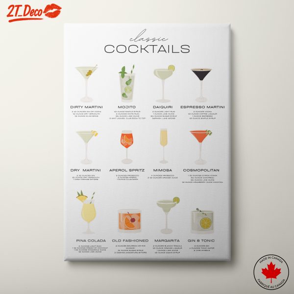 Classic Cocktails Art Illustration