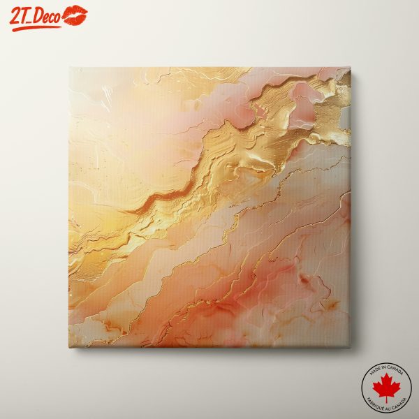 Elegant Abstract Gold and Rose Art