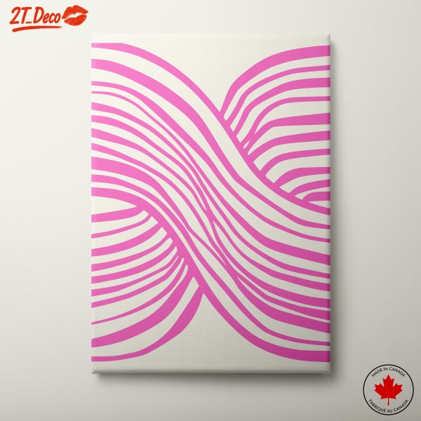 Pink Lines Abstract Art