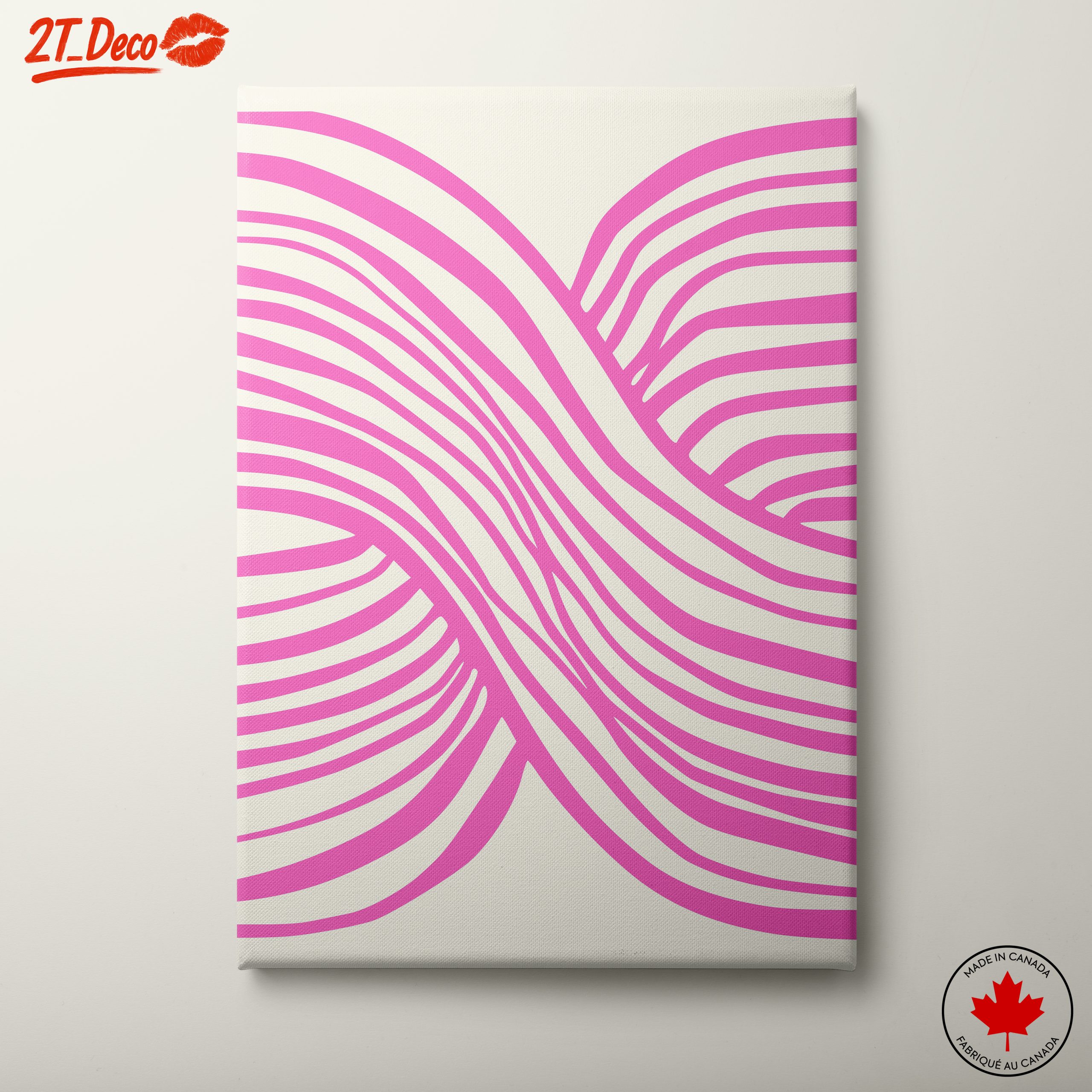 Pink Lines Abstract Art