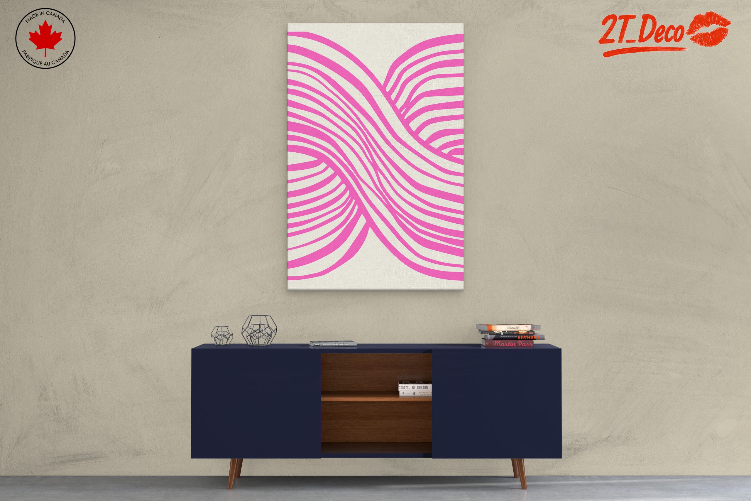 Pink Lines Abstract Art - Image 3