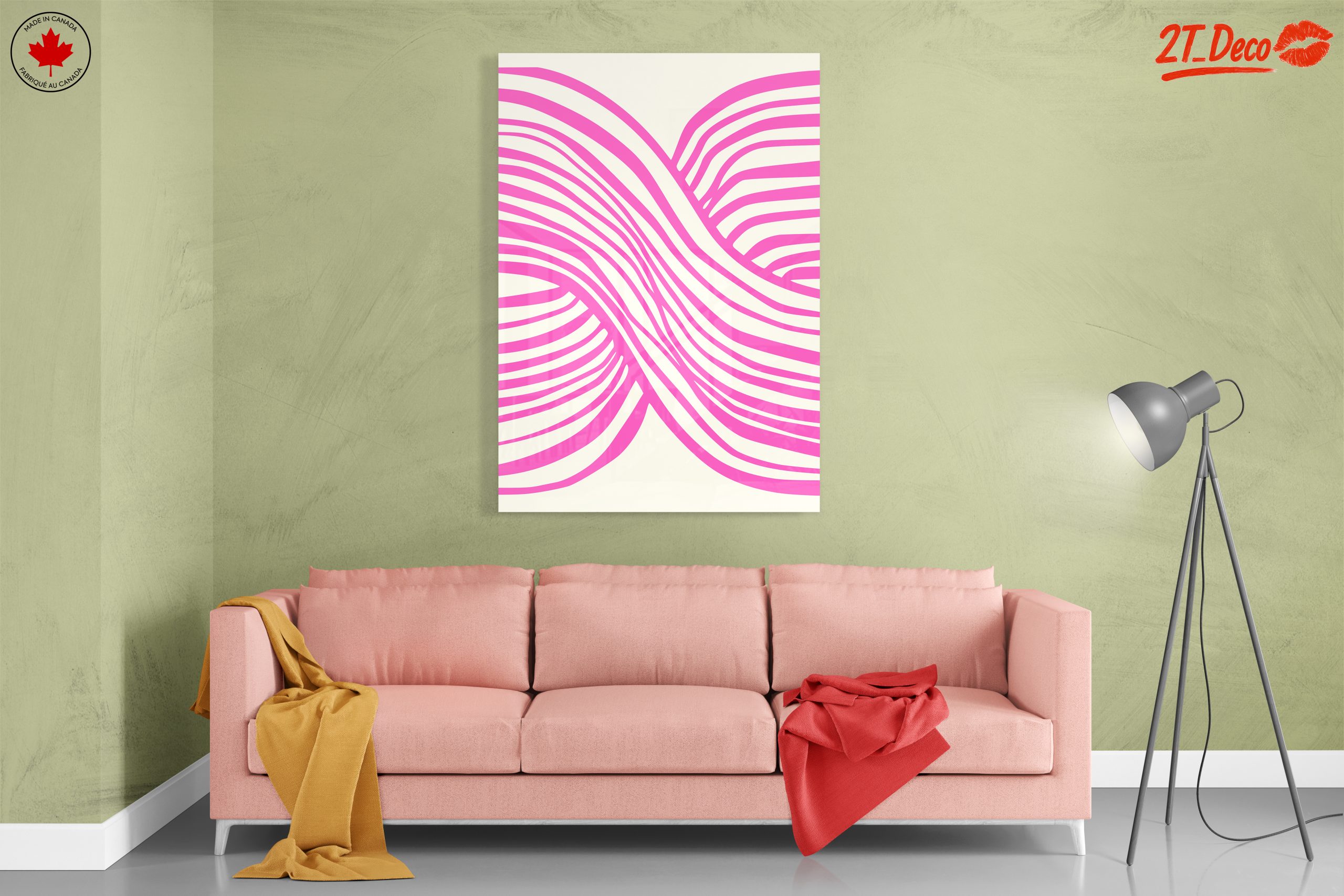 Pink Lines Abstract Art - Image 7
