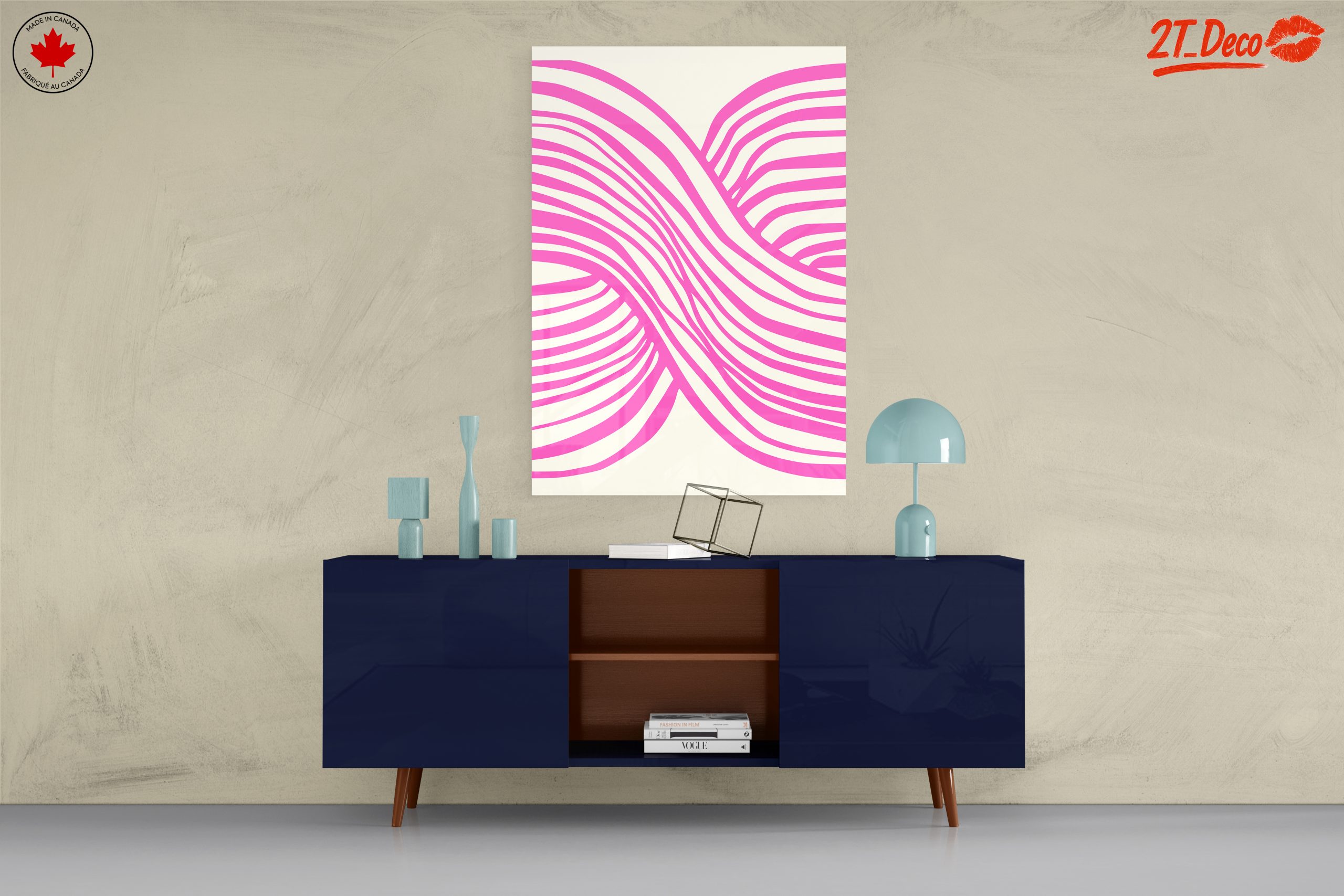 Pink Lines Abstract Art - Image 8