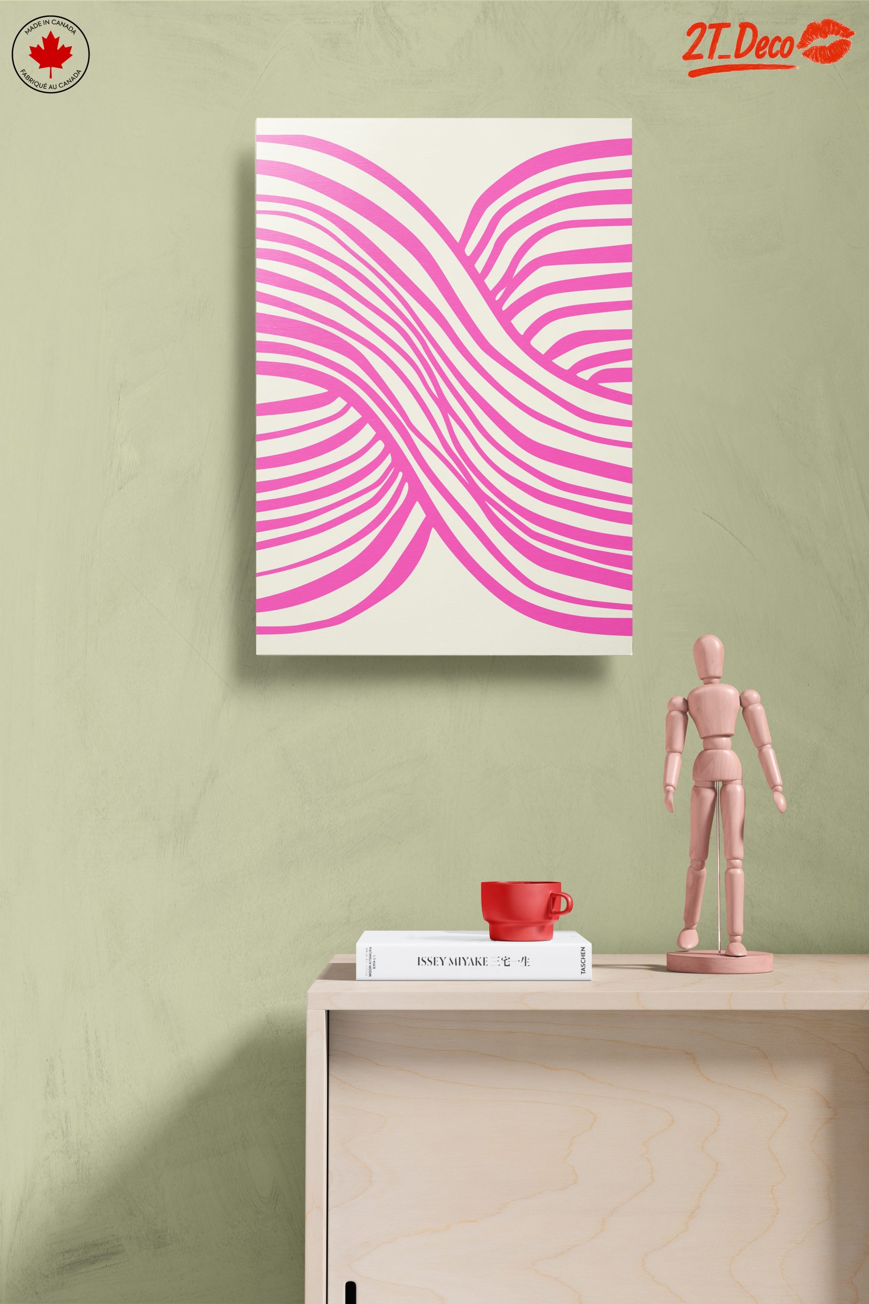 Pink Lines Abstract Art - Image 14