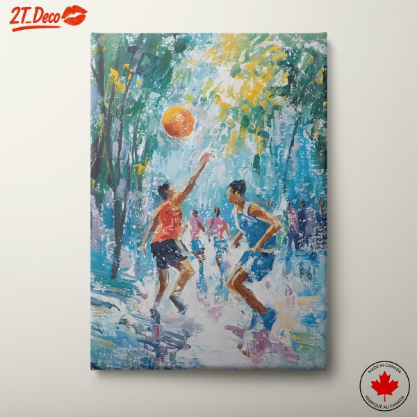 Colorful Basketball Game in Motion