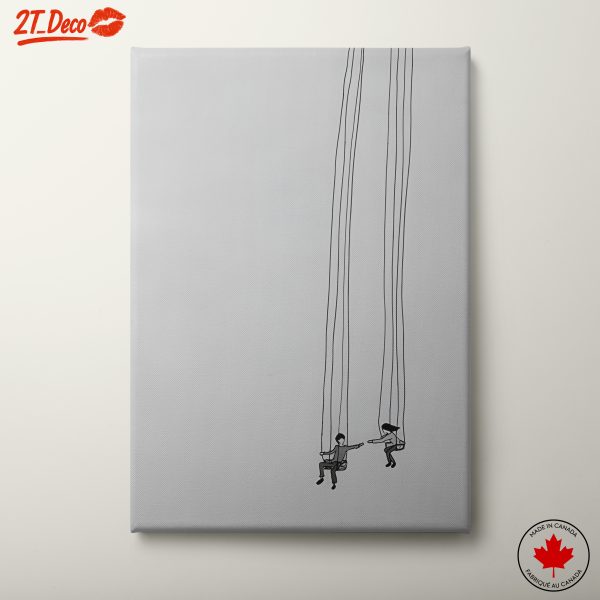 Stylized Art of Children Swinging
