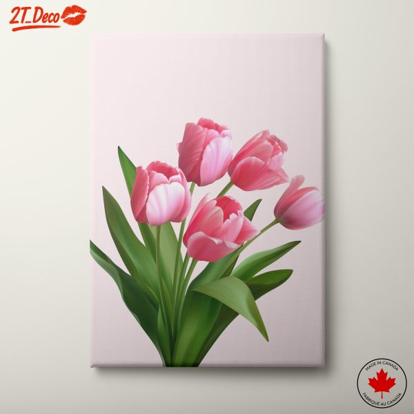 Pink Tulip Bouquet on Soft Background