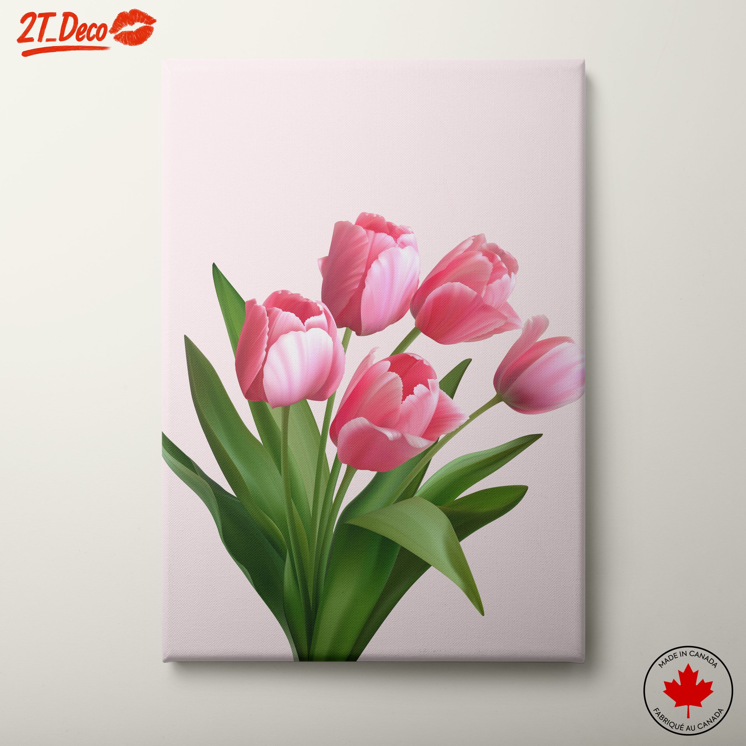 Pink Tulip Bouquet on Soft Background