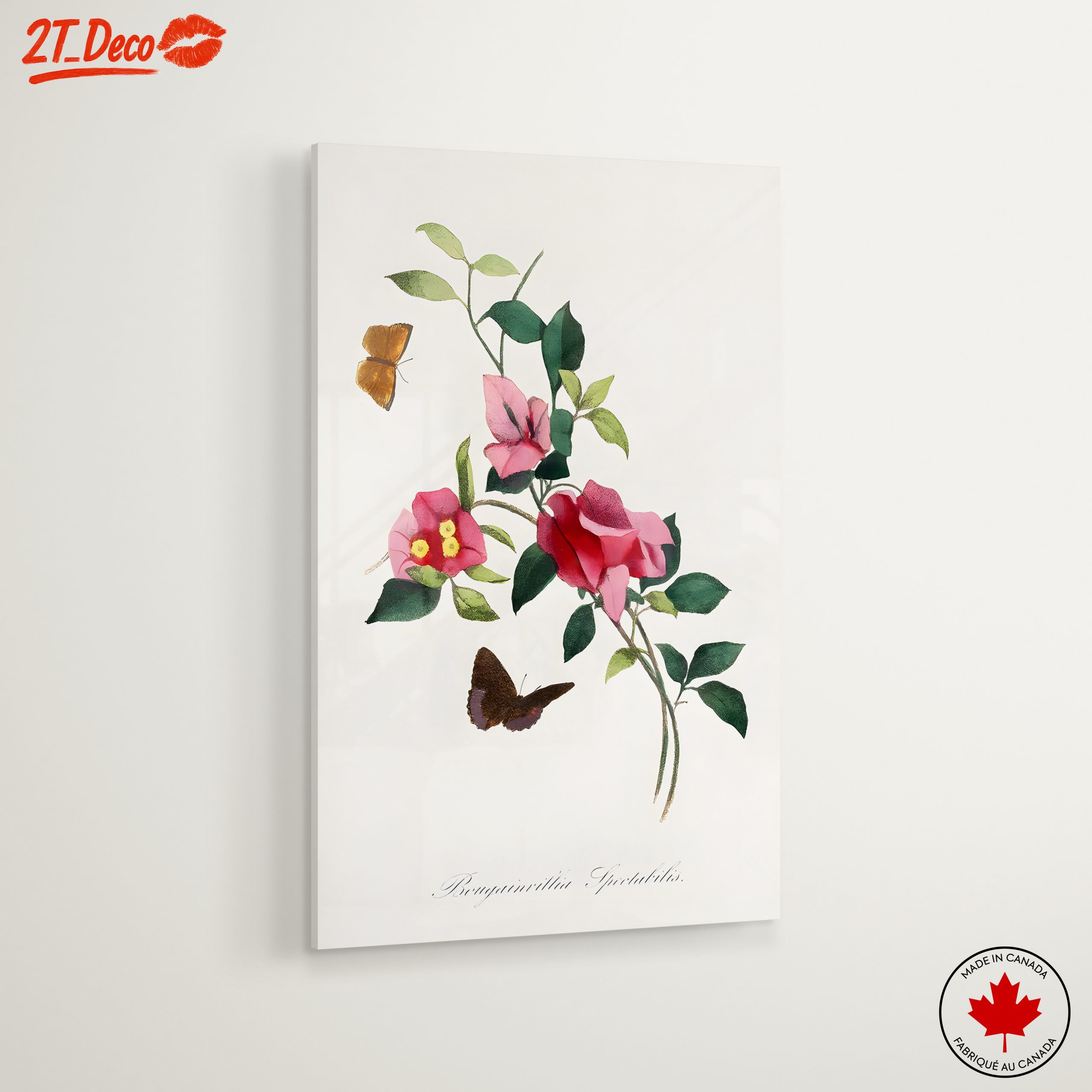 Bougainvillea Flower Art with Butterflies - Image 6