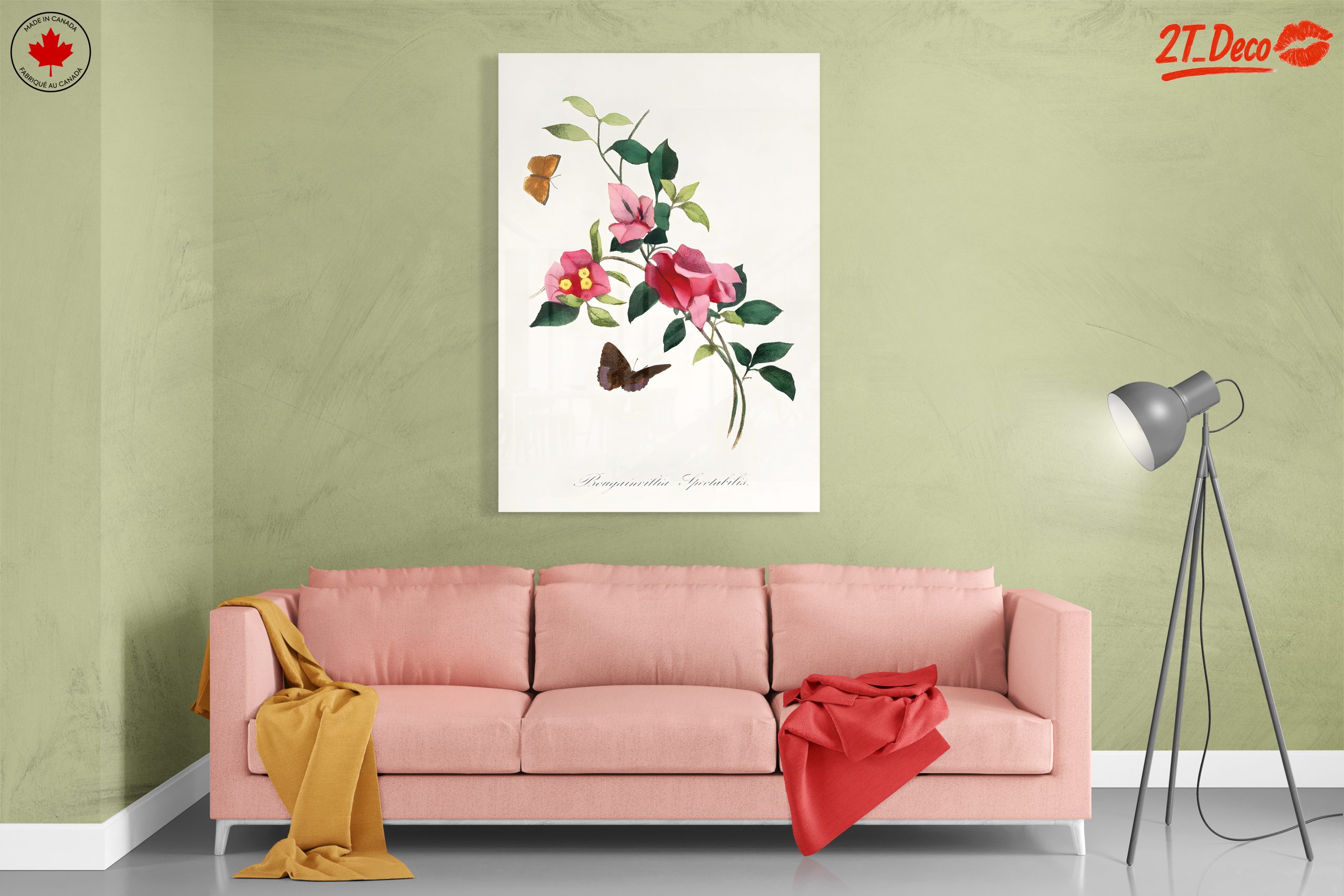 Bougainvillea Flower Art with Butterflies - Image 7