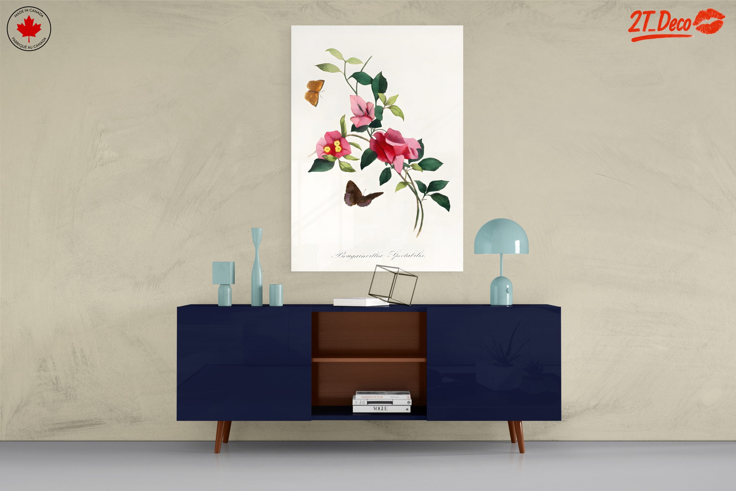 Bougainvillea Flower Art with Butterflies - Image 8