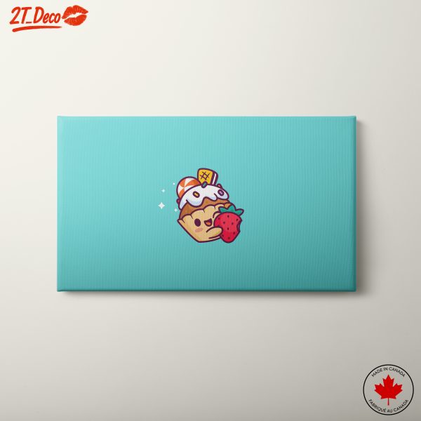 Whimsical Dessert Illustration with Ice Cream and Strawberry