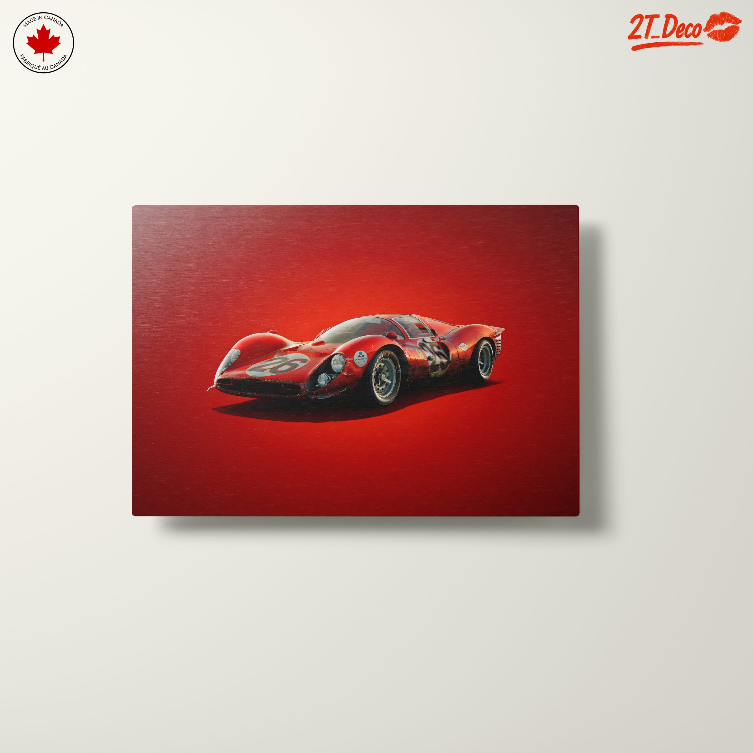 Vintage Racing Car on Bold Red Background - Image 10