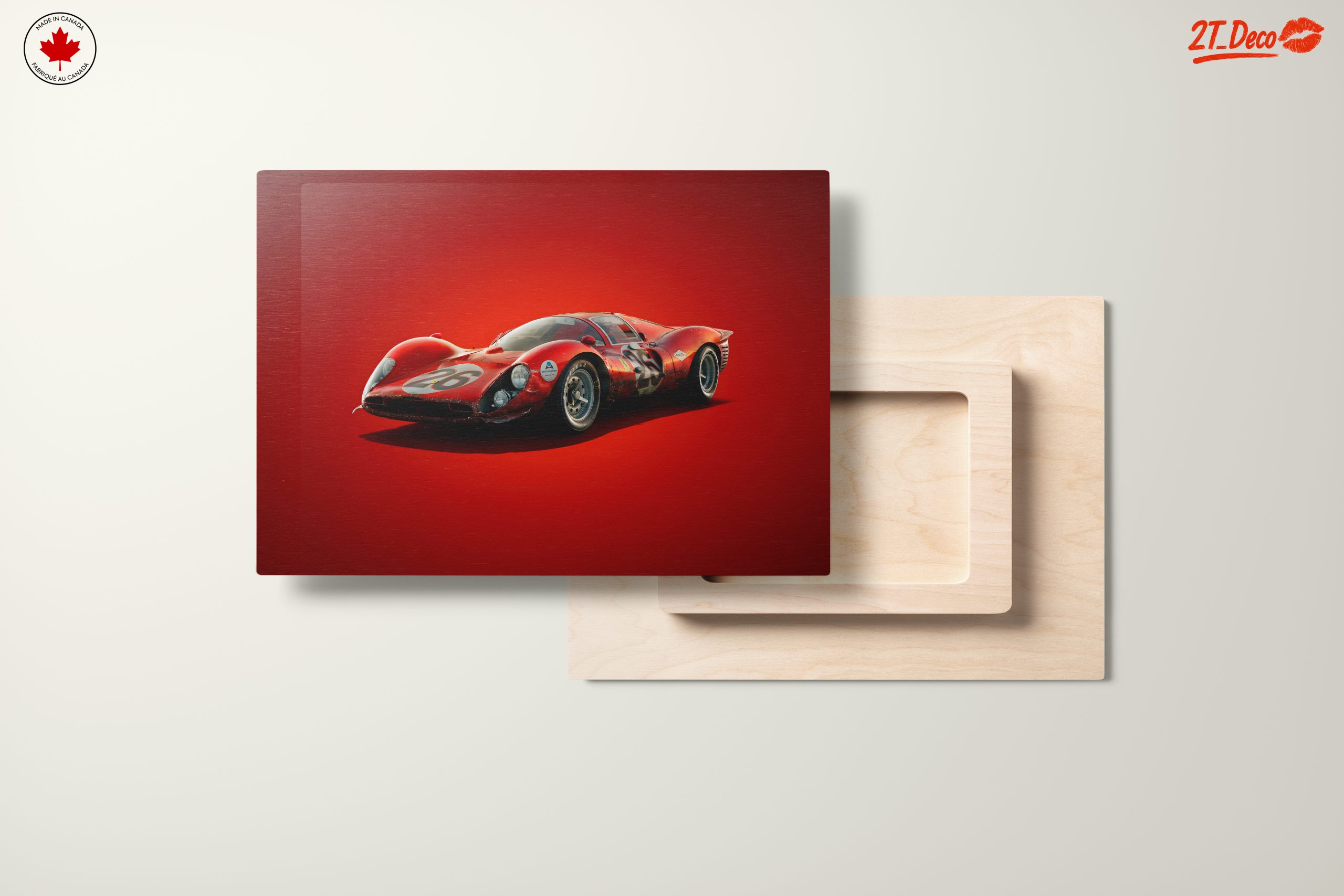 Vintage Racing Car on Bold Red Background - Image 11