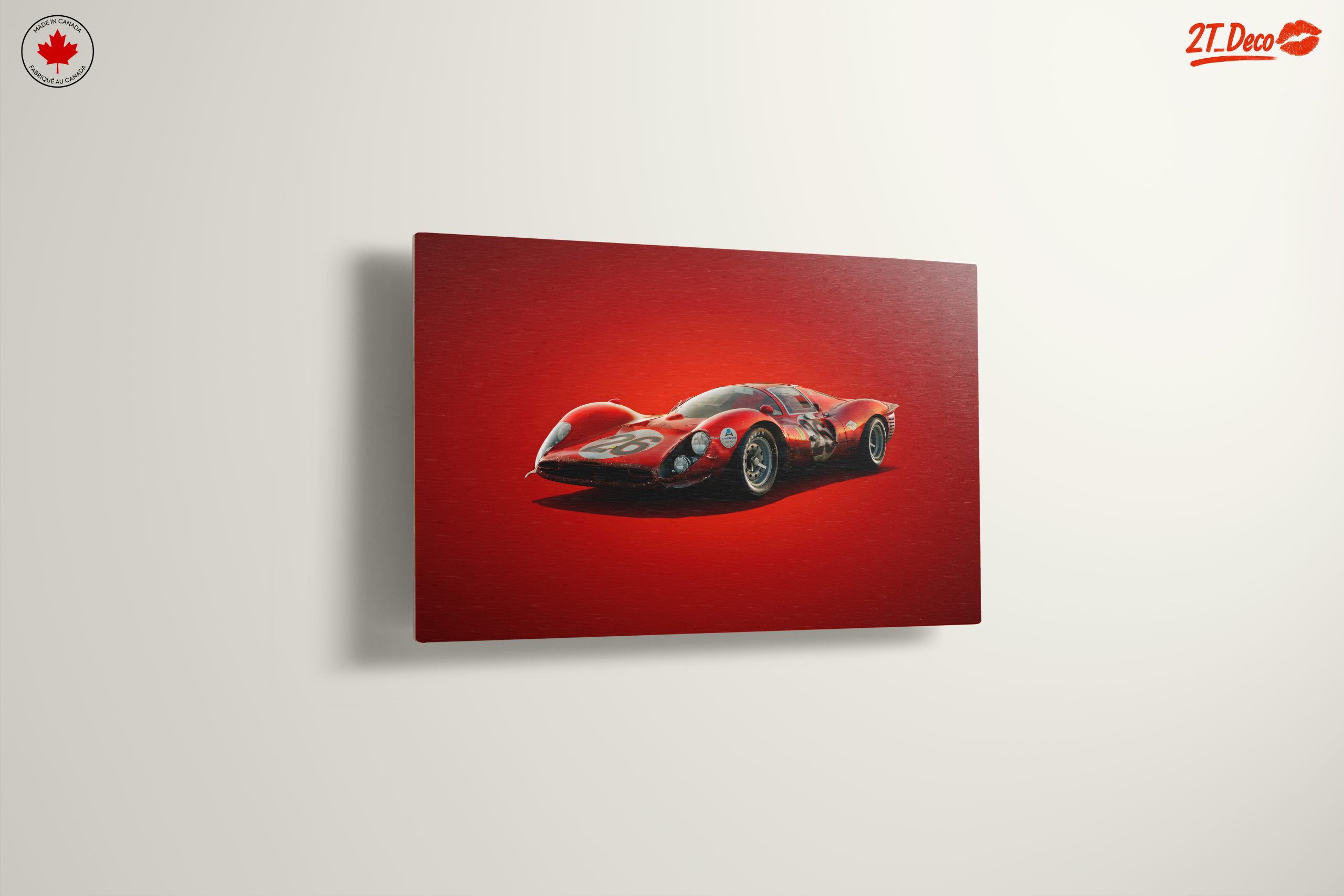 Vintage Racing Car on Bold Red Background - Image 13
