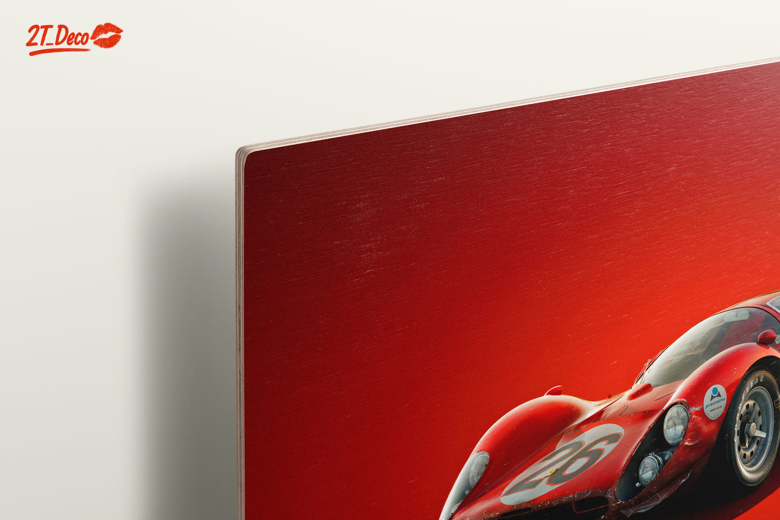 Vintage Racing Car on Bold Red Background - Image 15