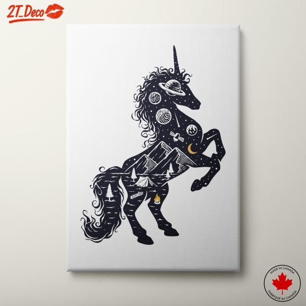 Artistic Unicorn with Cosmic Elements