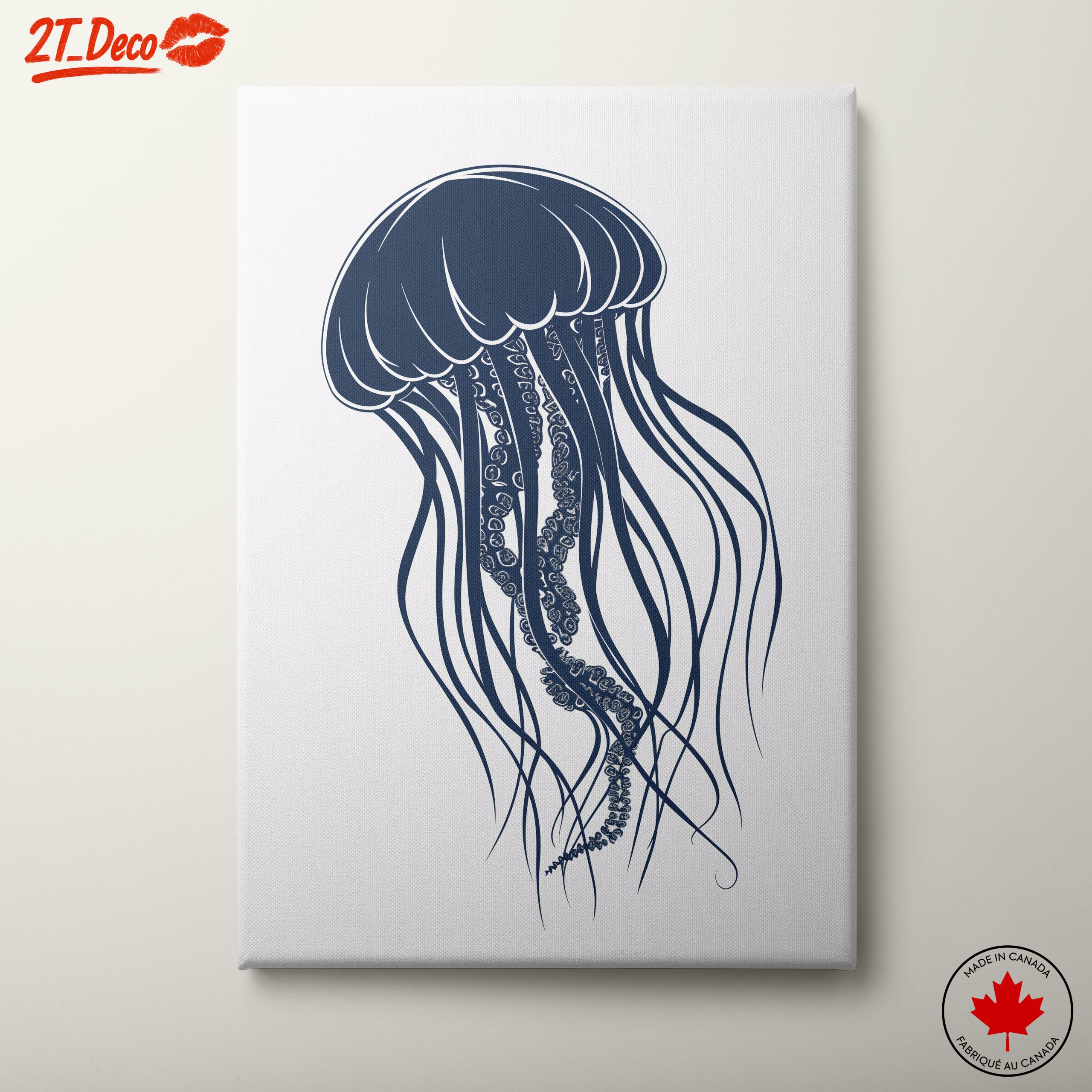Stylized Jellyfish Art for Nautical Decor