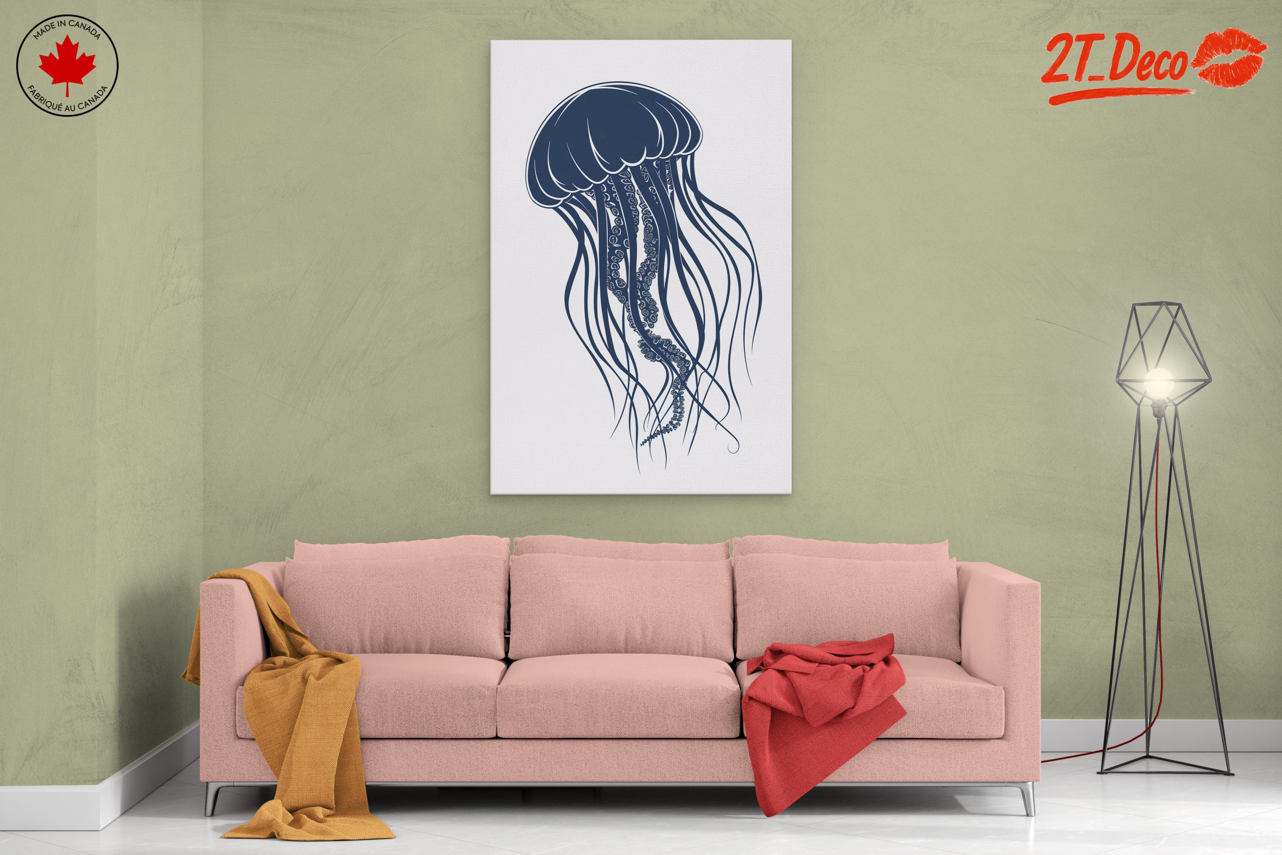 Stylized Jellyfish Art for Nautical Decor - Image 2
