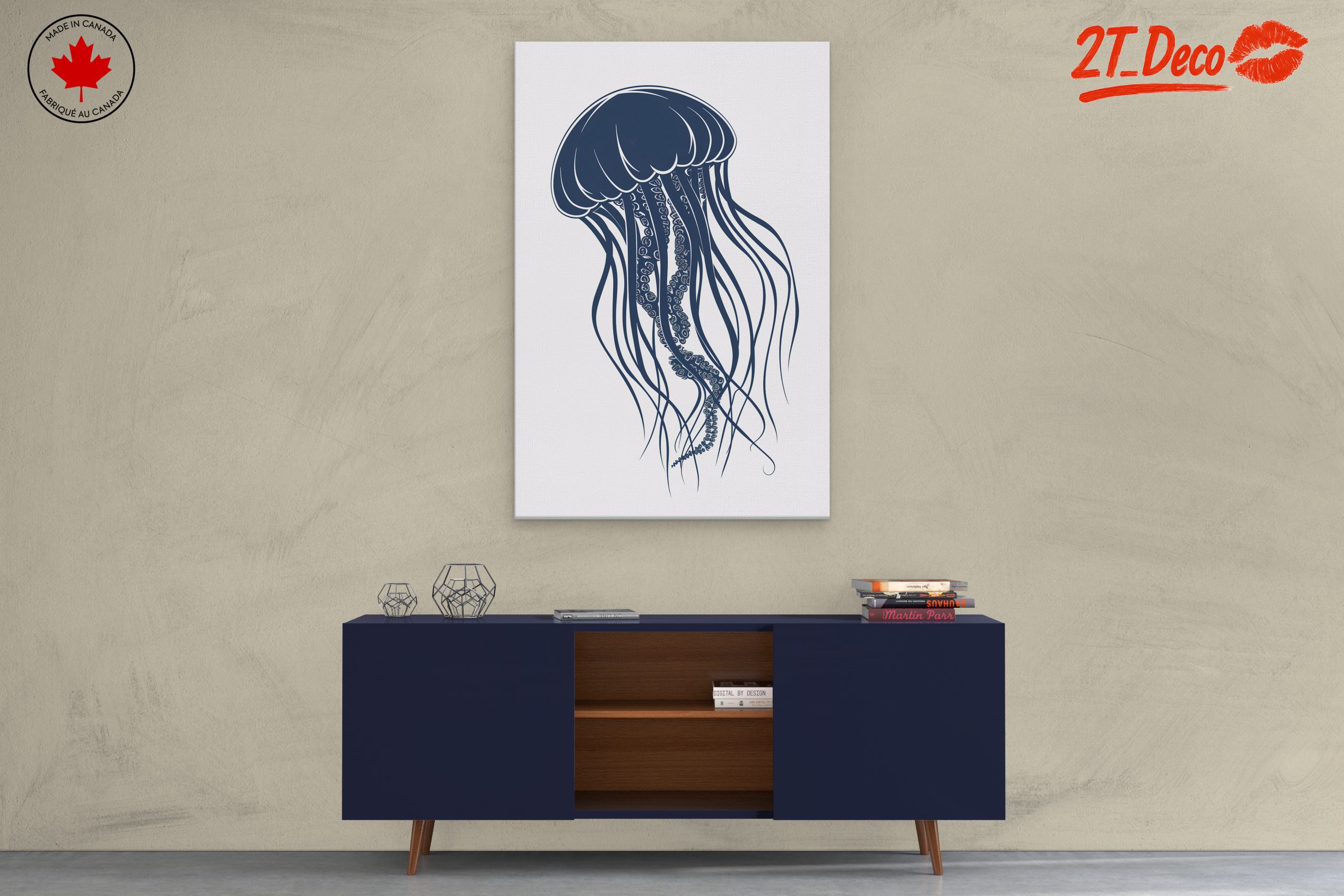 Stylized Jellyfish Art for Nautical Decor - Image 3