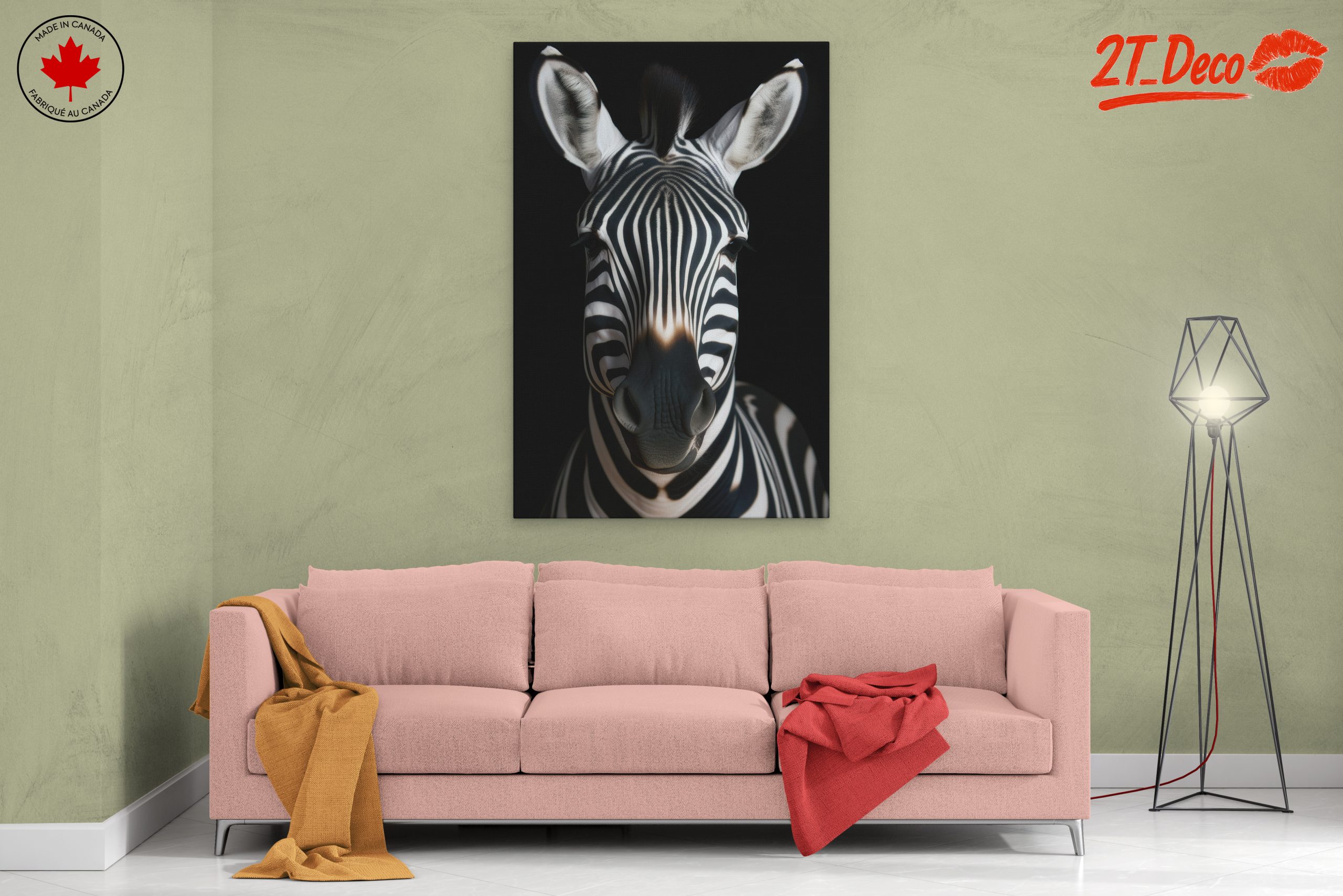 Striking Zebra Portrait Against Black Background - Image 2