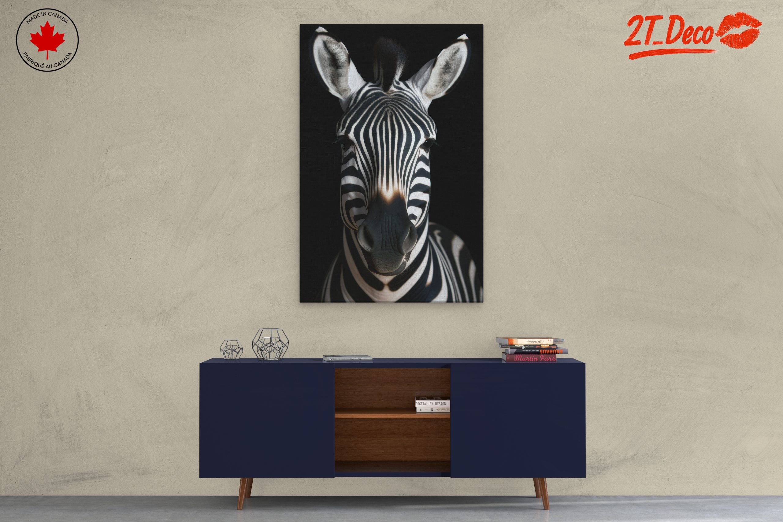 Striking Zebra Portrait Against Black Background - Image 3