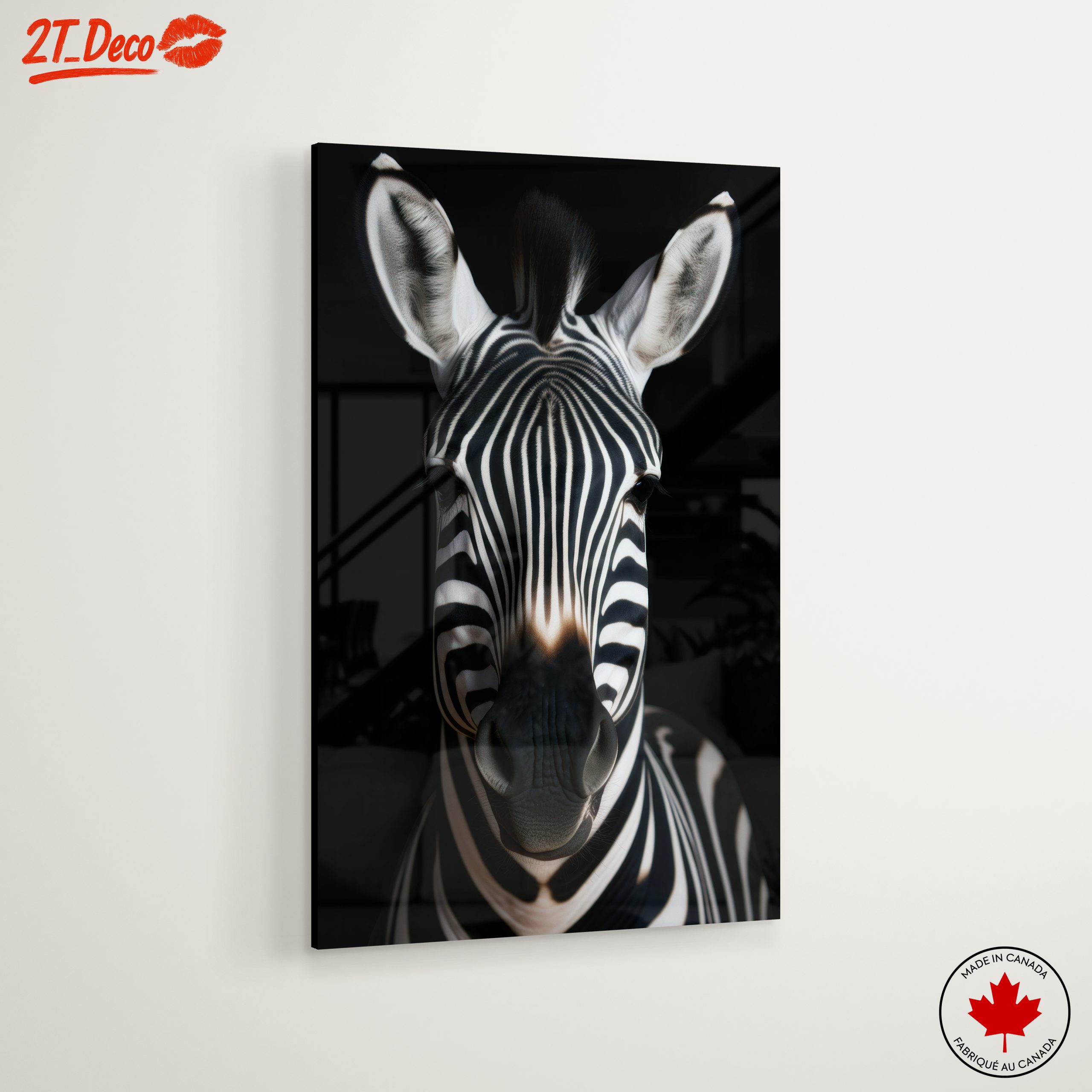 Striking Zebra Portrait Against Black Background - Image 6