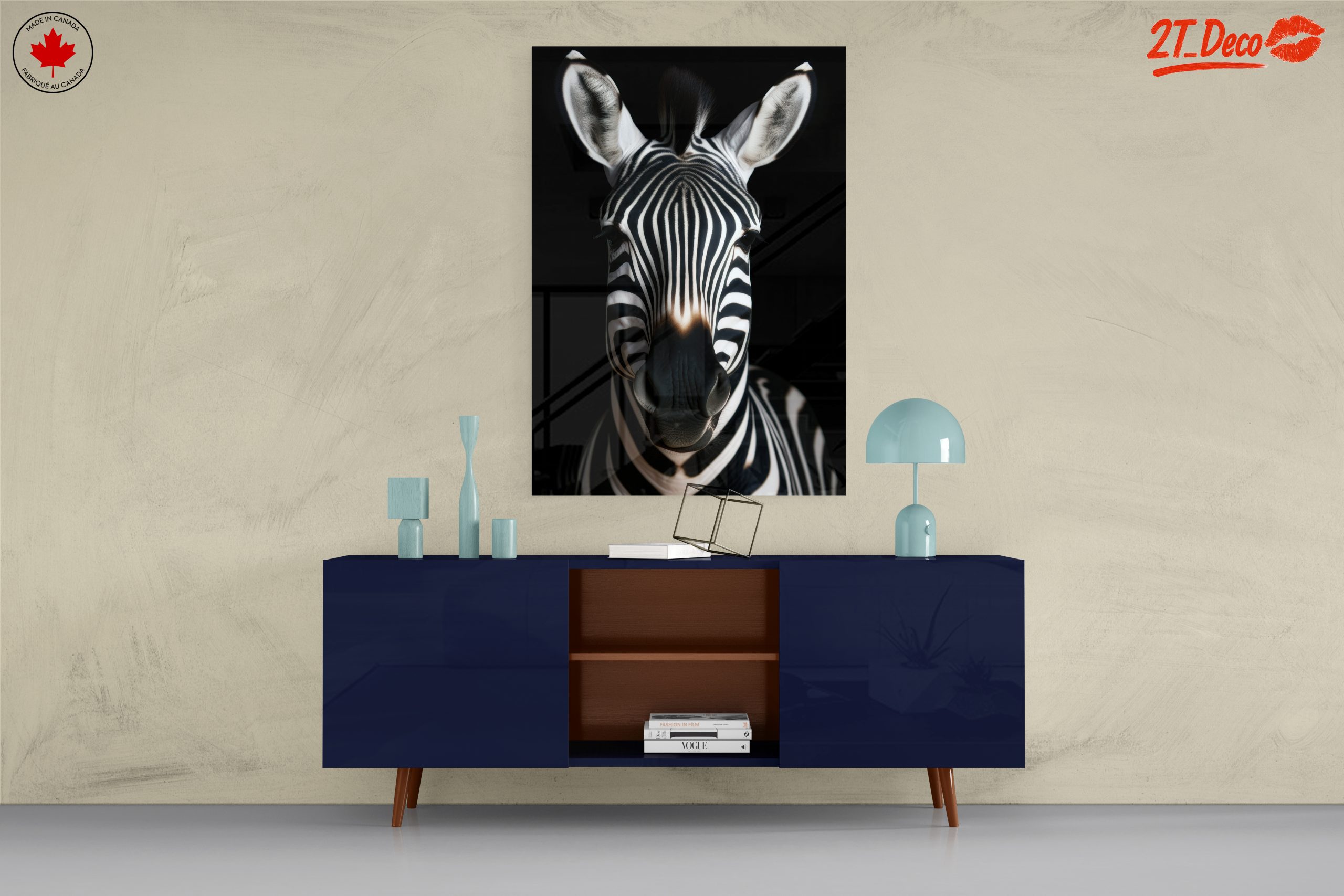 Striking Zebra Portrait Against Black Background - Image 8