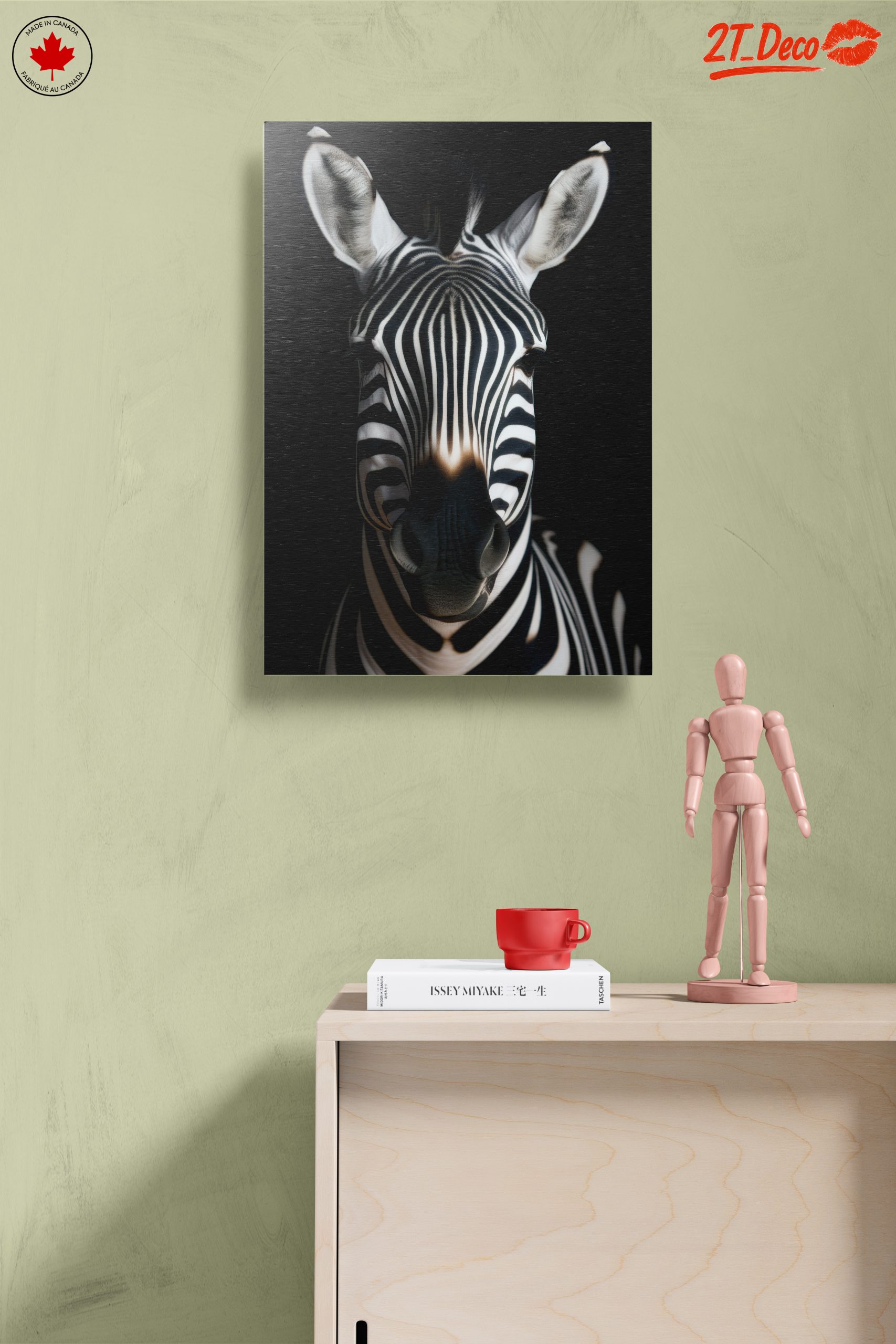 Striking Zebra Portrait Against Black Background - Image 14