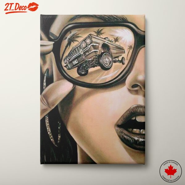 Classic Car Reflection in Sunglasses Artwork