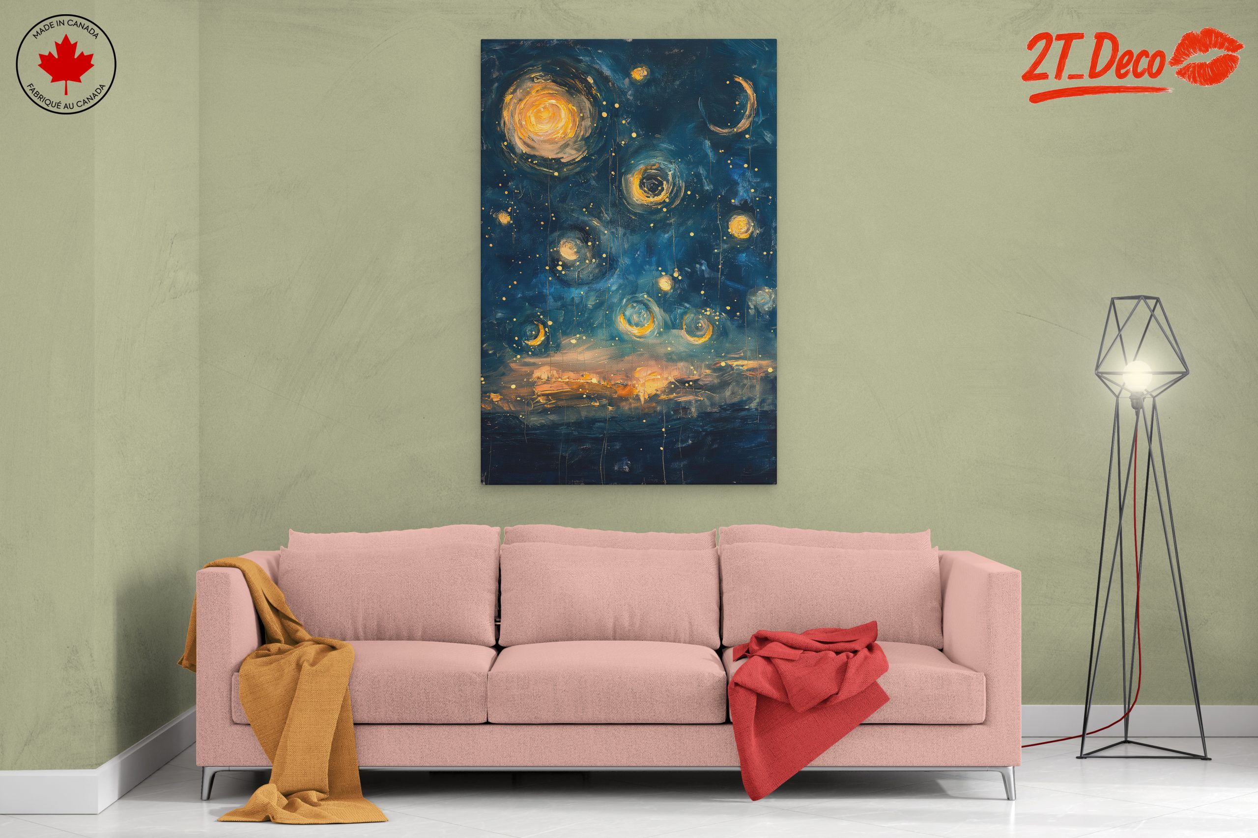 Vibrant Abstract Night Sky Art - Image 2