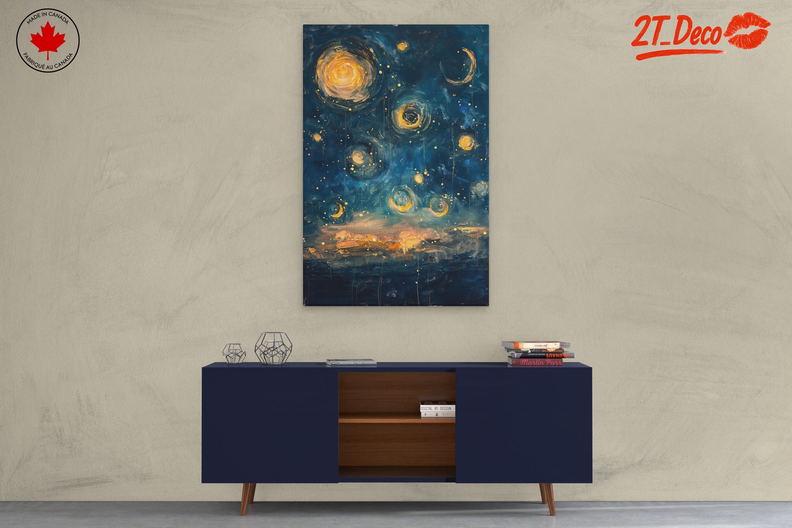 Vibrant Abstract Night Sky Art - Image 3