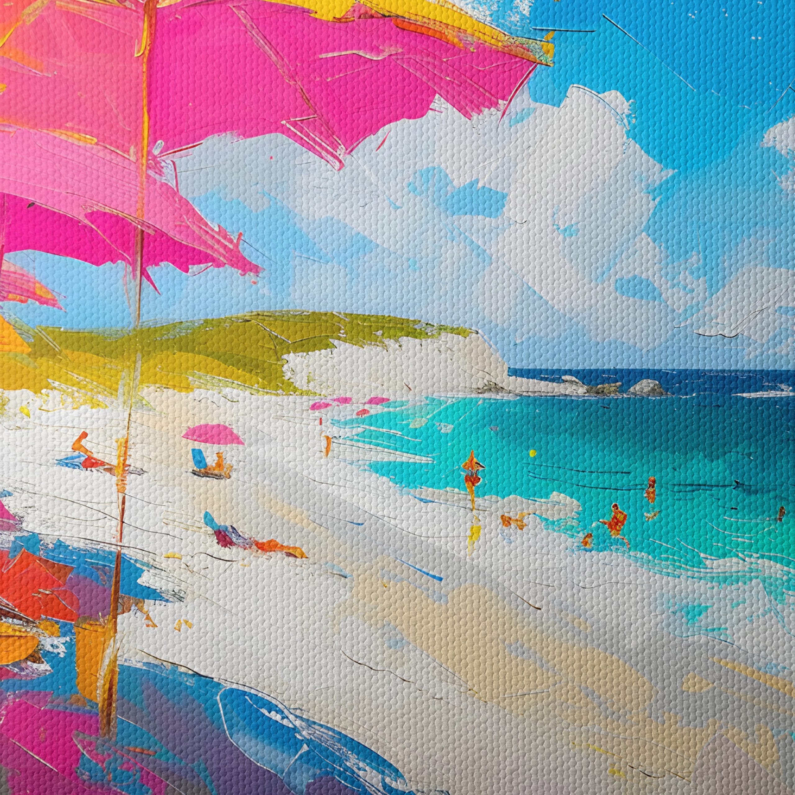 Vibrant Beach Scene with Colorful Umbrellas 2 - Image 4