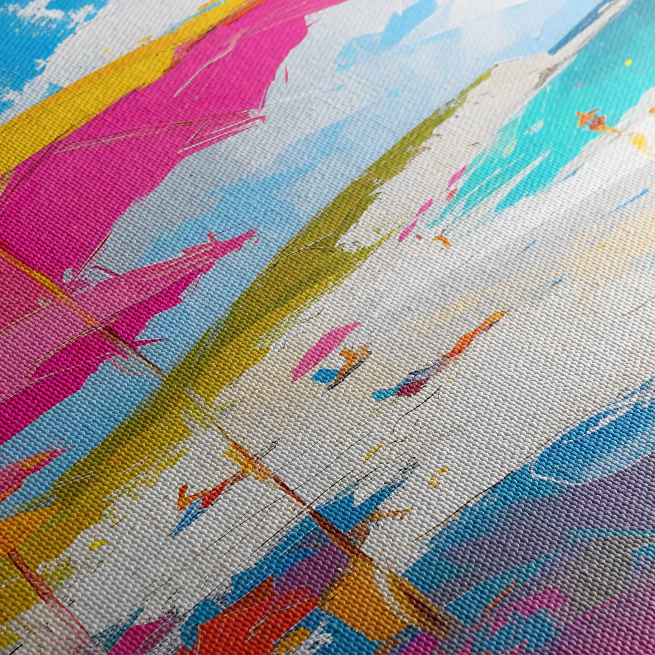 Vibrant Beach Scene with Colorful Umbrellas 2 - Image 5