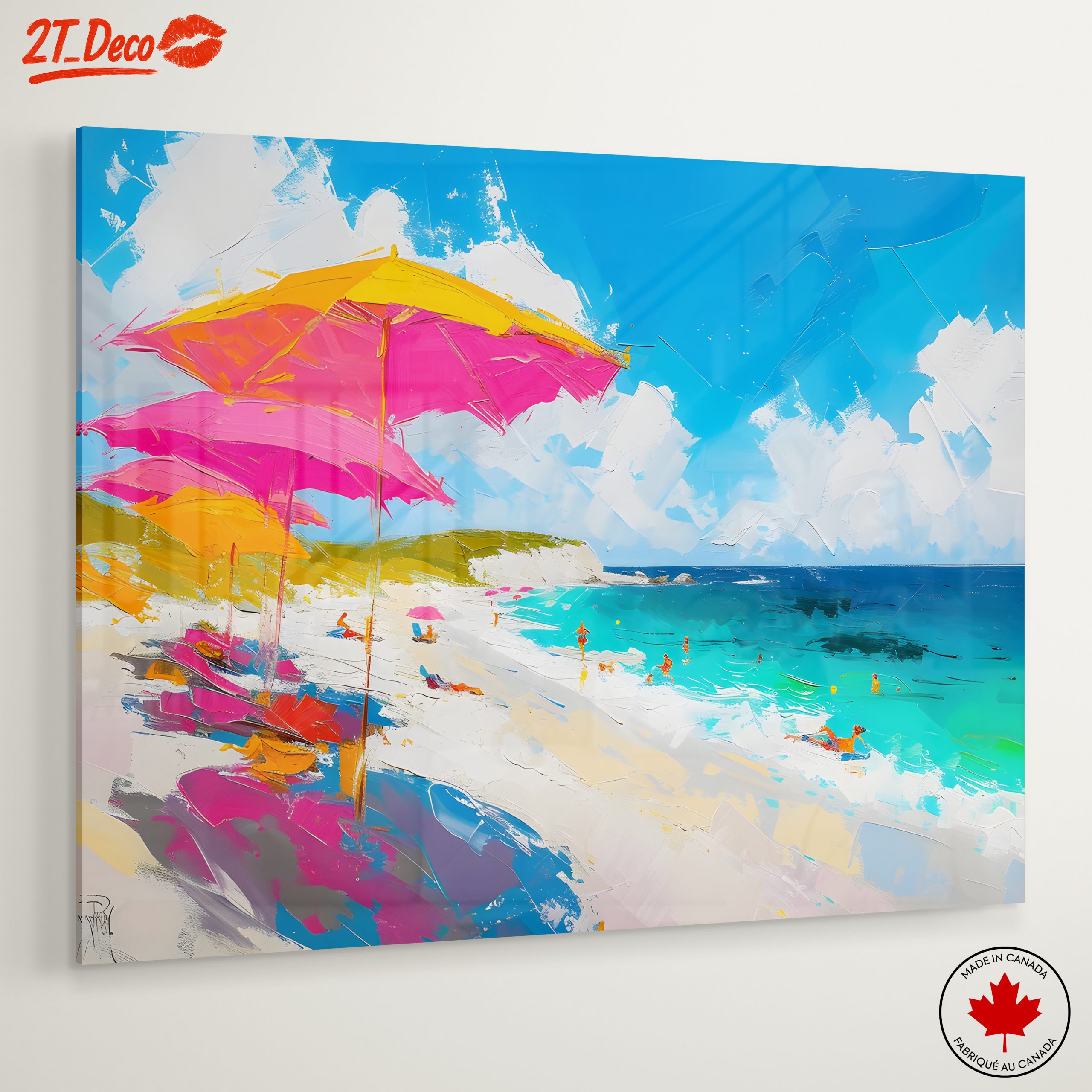 Vibrant Beach Scene with Colorful Umbrellas 2 - Image 6