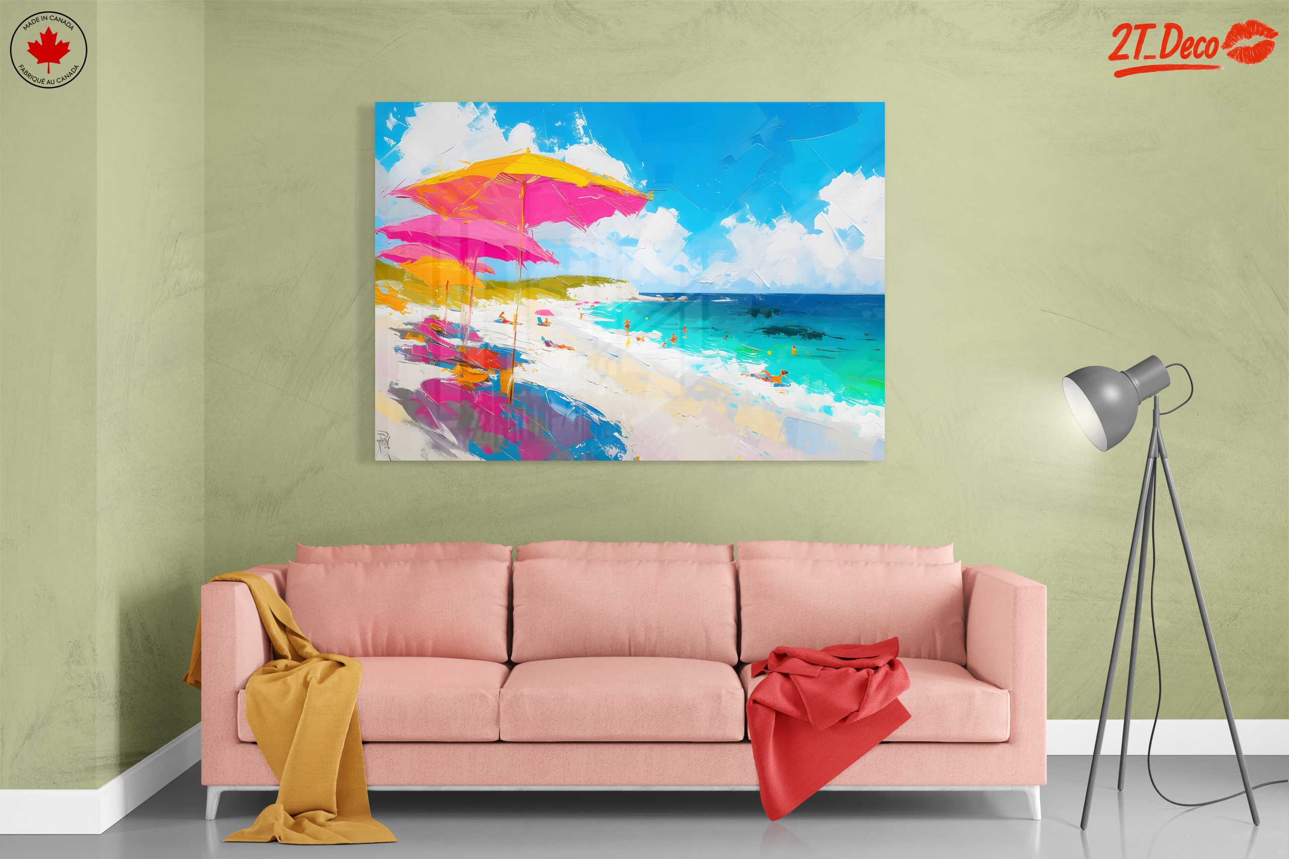 Vibrant Beach Scene with Colorful Umbrellas 2 - Image 7